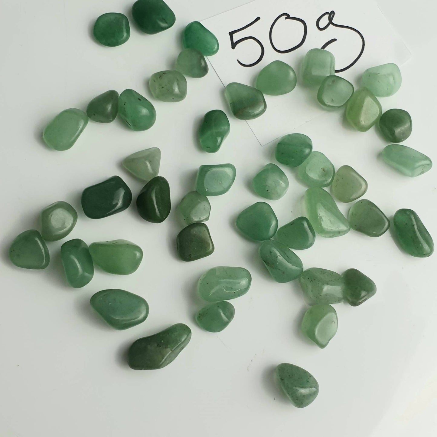 Small Green Quartz Aventurine Crystal Tumblestones 50g bag