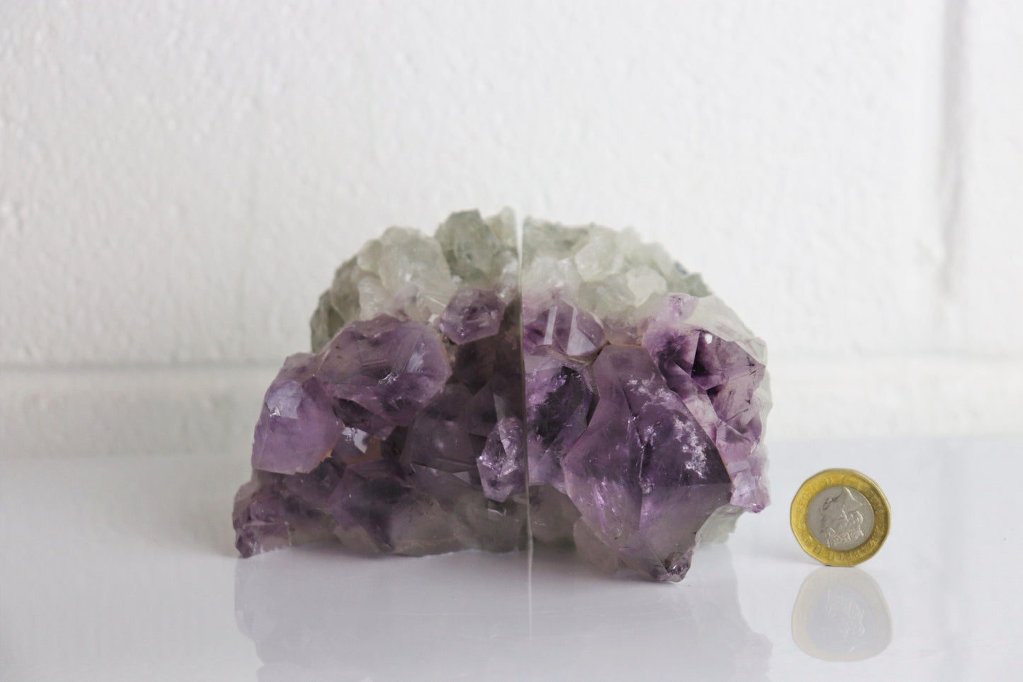 AMB6) Small Amethyst Crystal Bookends