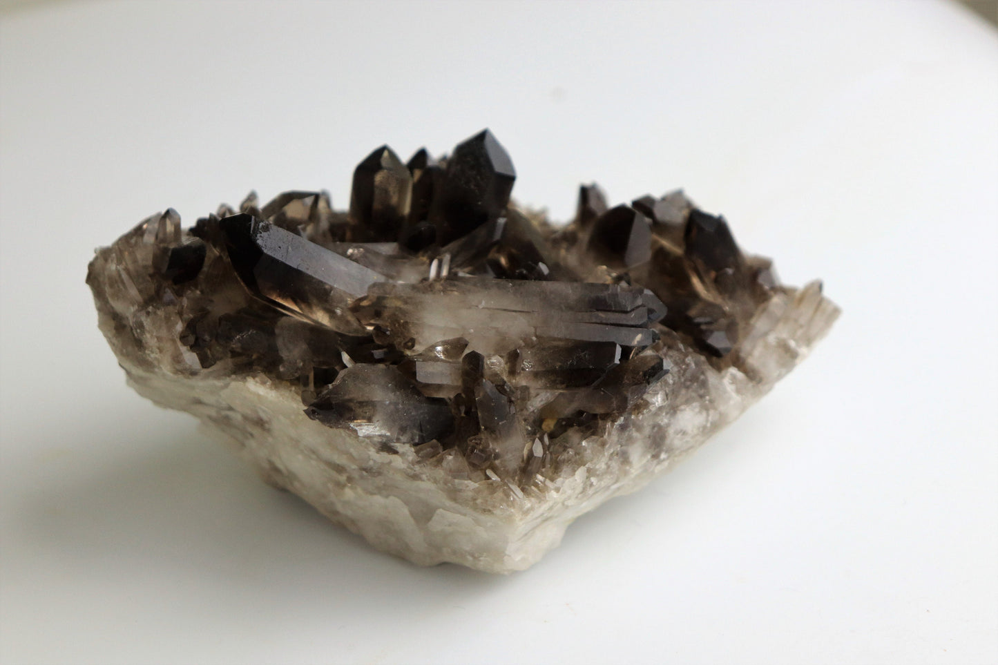 3) Smoky Quartz Crystal Cluster Point
