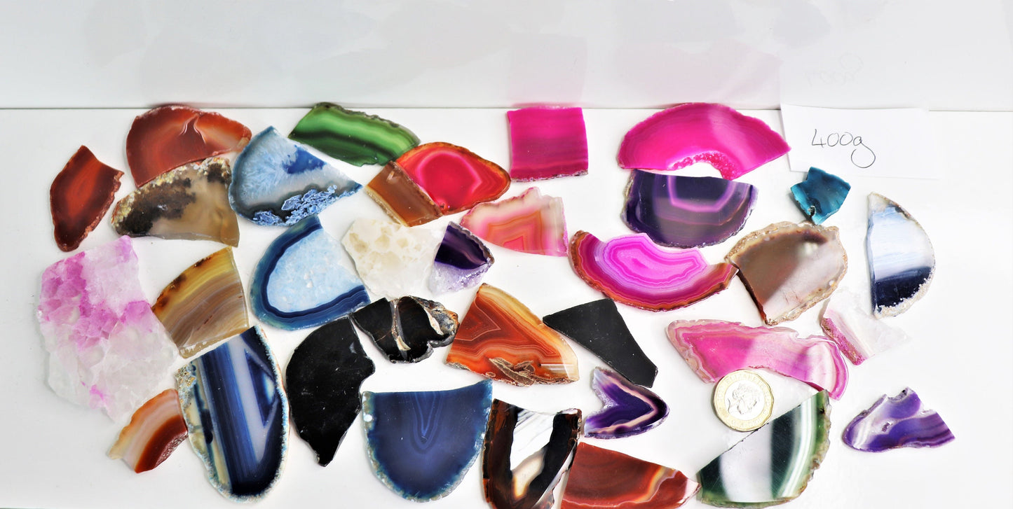 Broken Agate Geode Crystal Slices