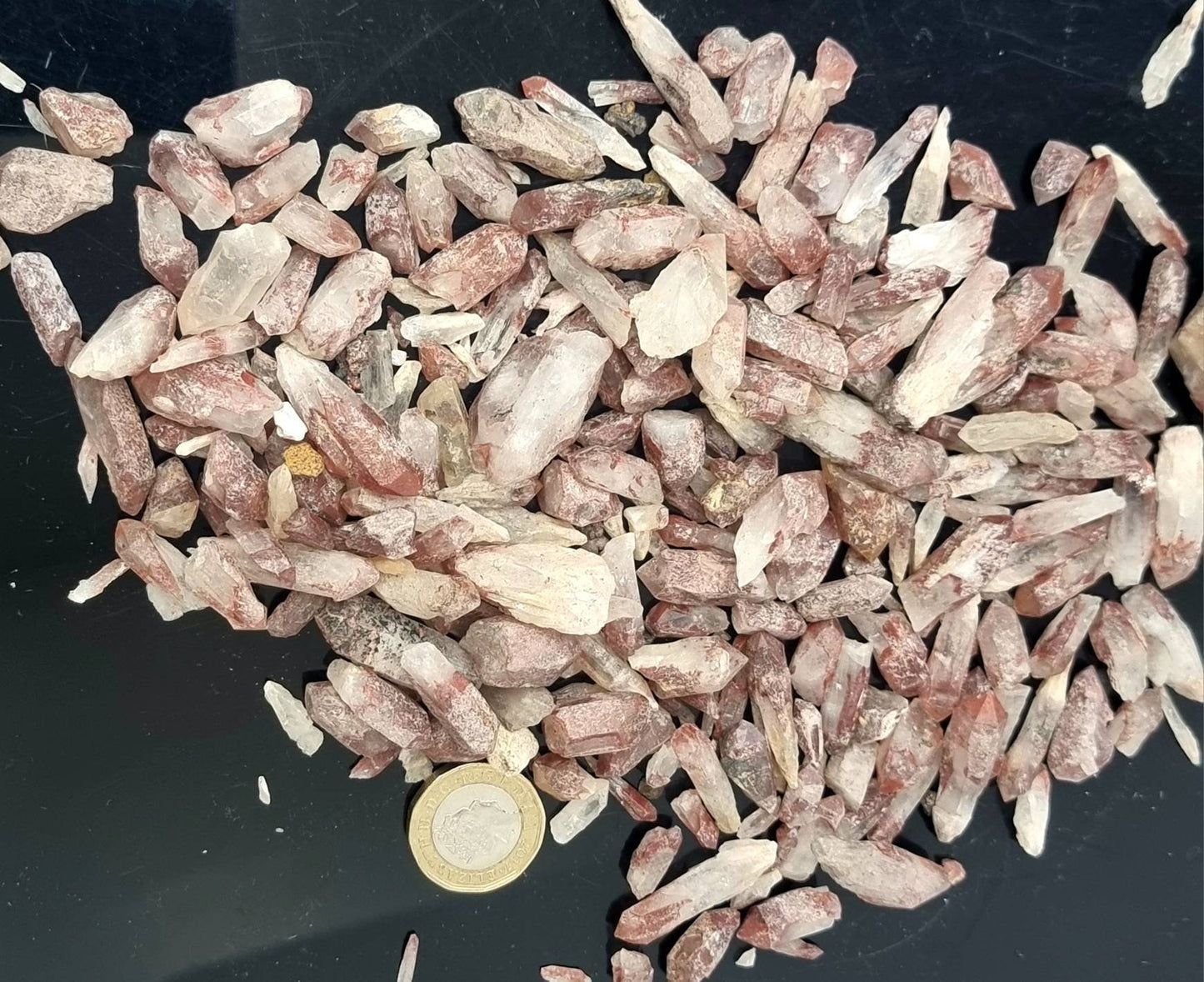 Red Quartz Crystal Points Raw Natural, Large 250g Bag