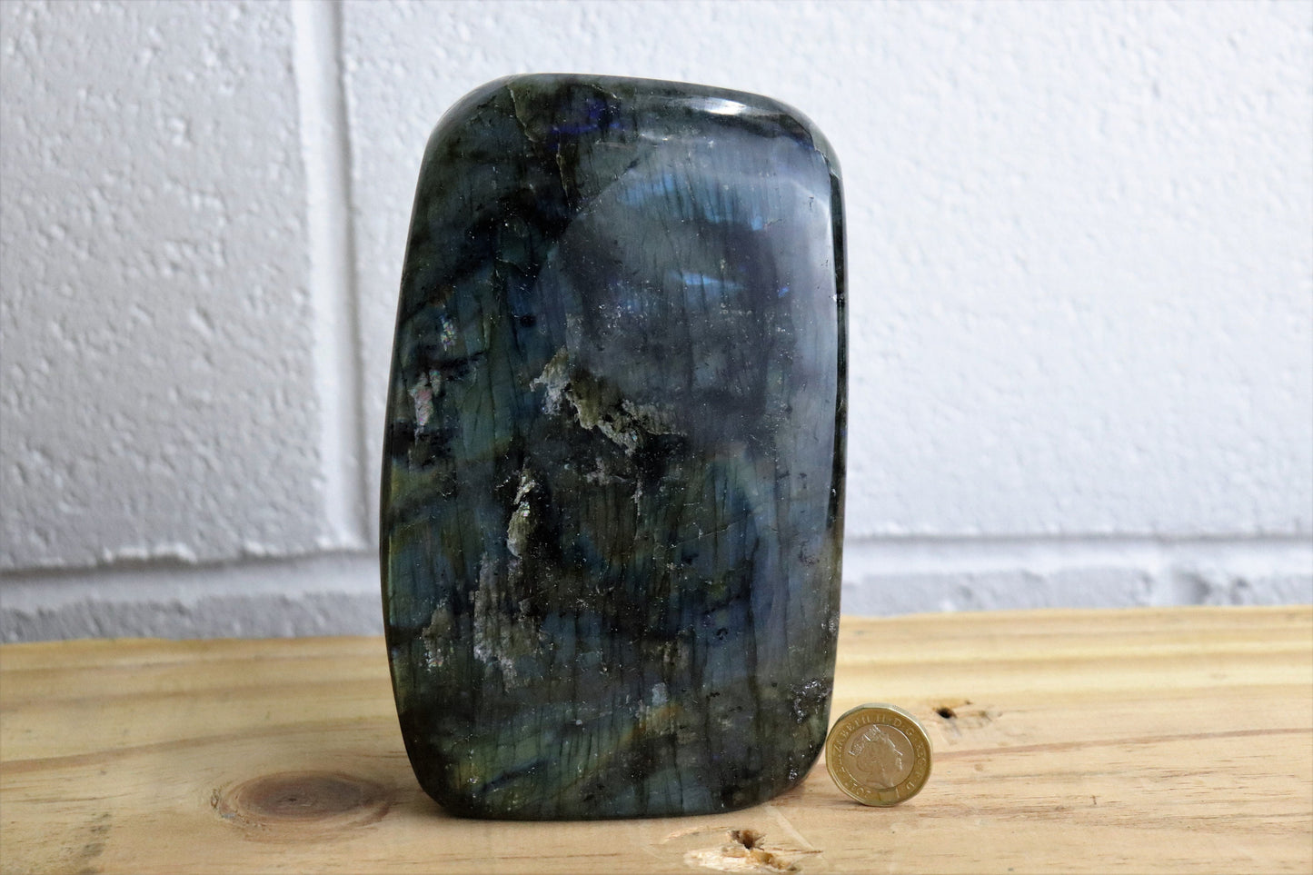 28) Large Labradorite Crystal Polished