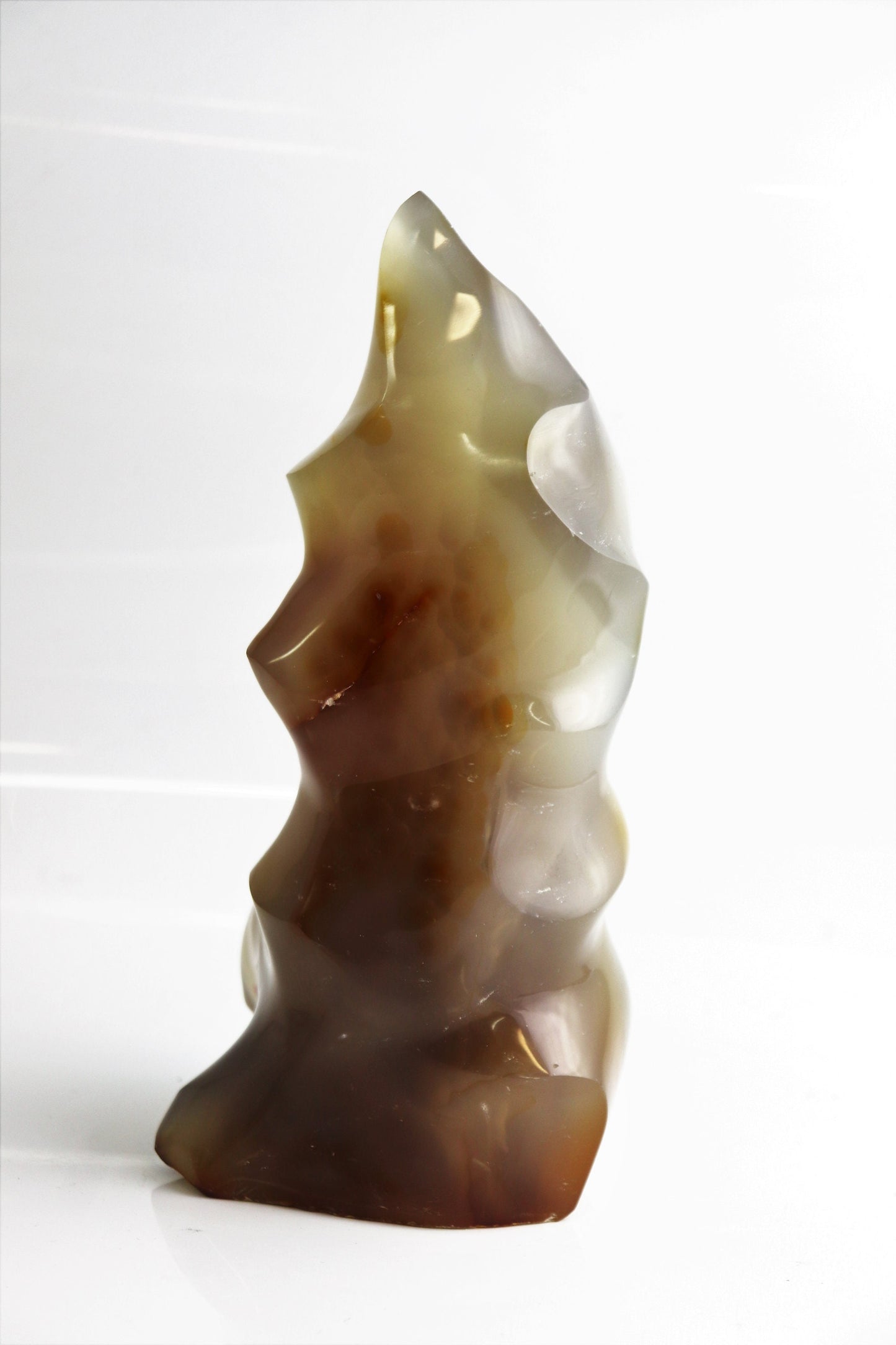 Large Agate Crystal Flame Carving ~ Unique Home Decor 1.87KG