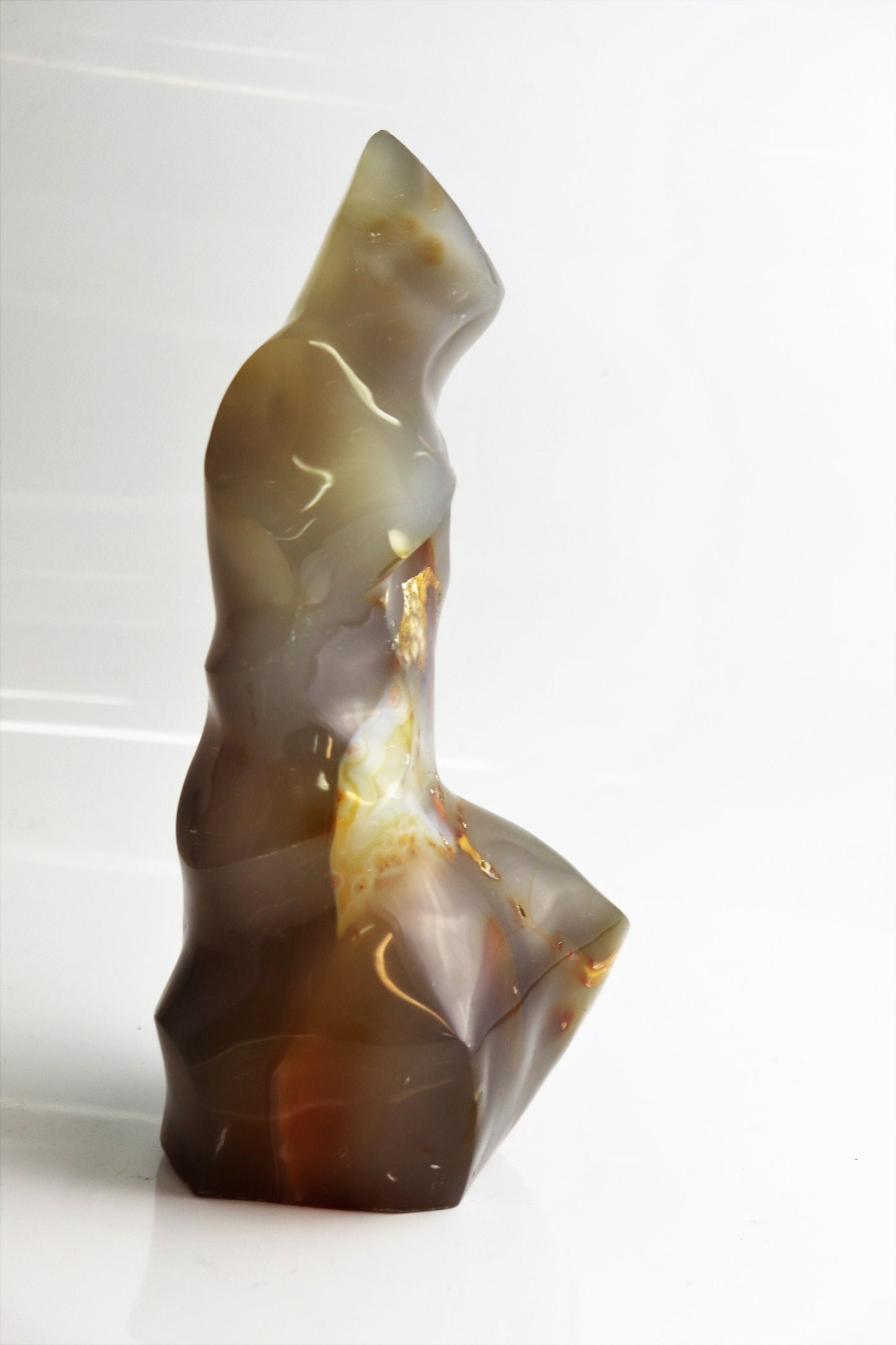Large Agate Crystal Flame Carving ~ Unique Home Decor 1.87KG