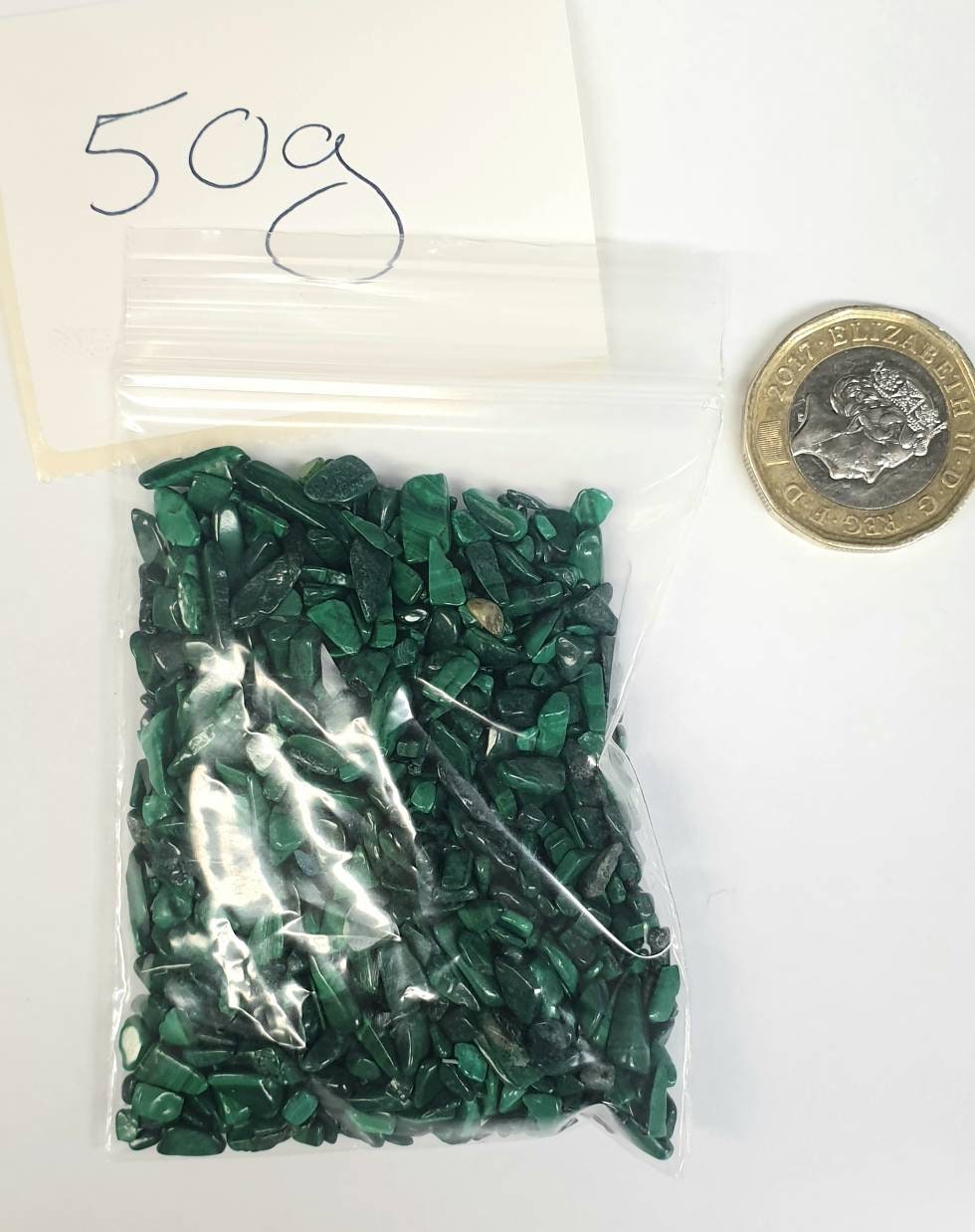 Extra Small Malachite Crystal Chips 50g Bags - Arts Crafts