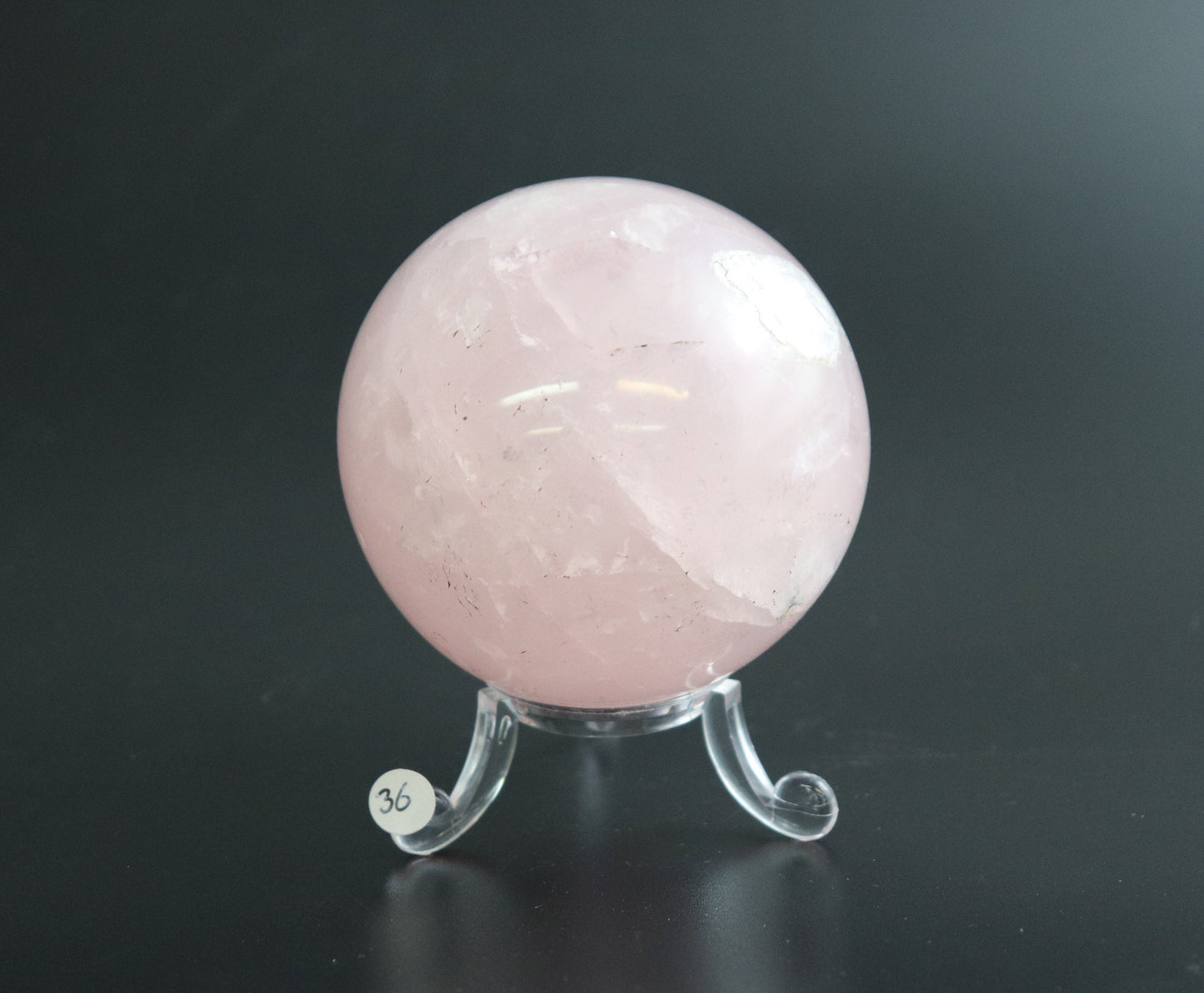 36) Rose Quartz Crystal Sphere Ball Great Gift Home Decor