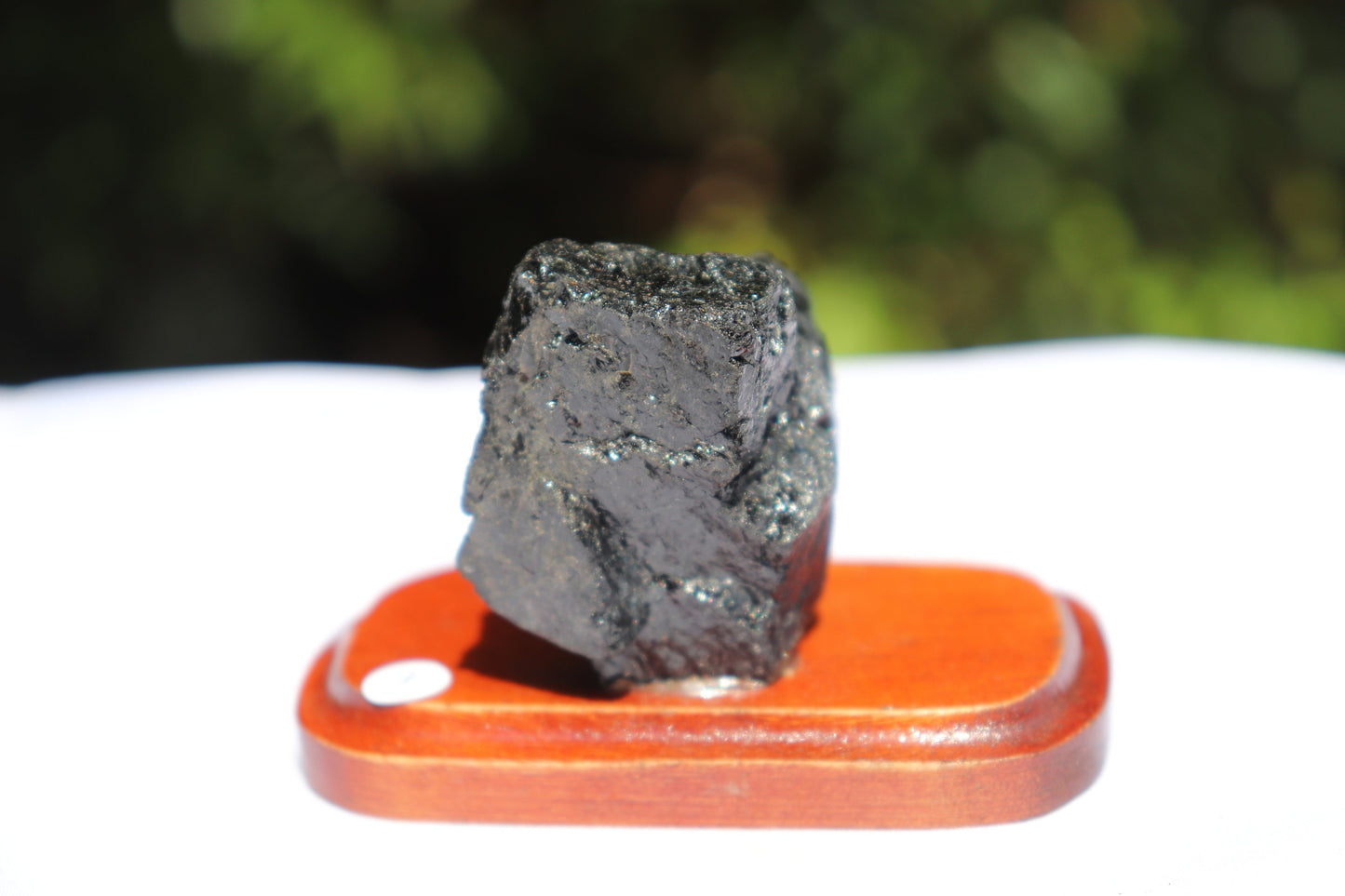 9) Black Tourmaline Crystal On Stand, Natural / Raw Mineral - Brazil Great Gift 5.5cm