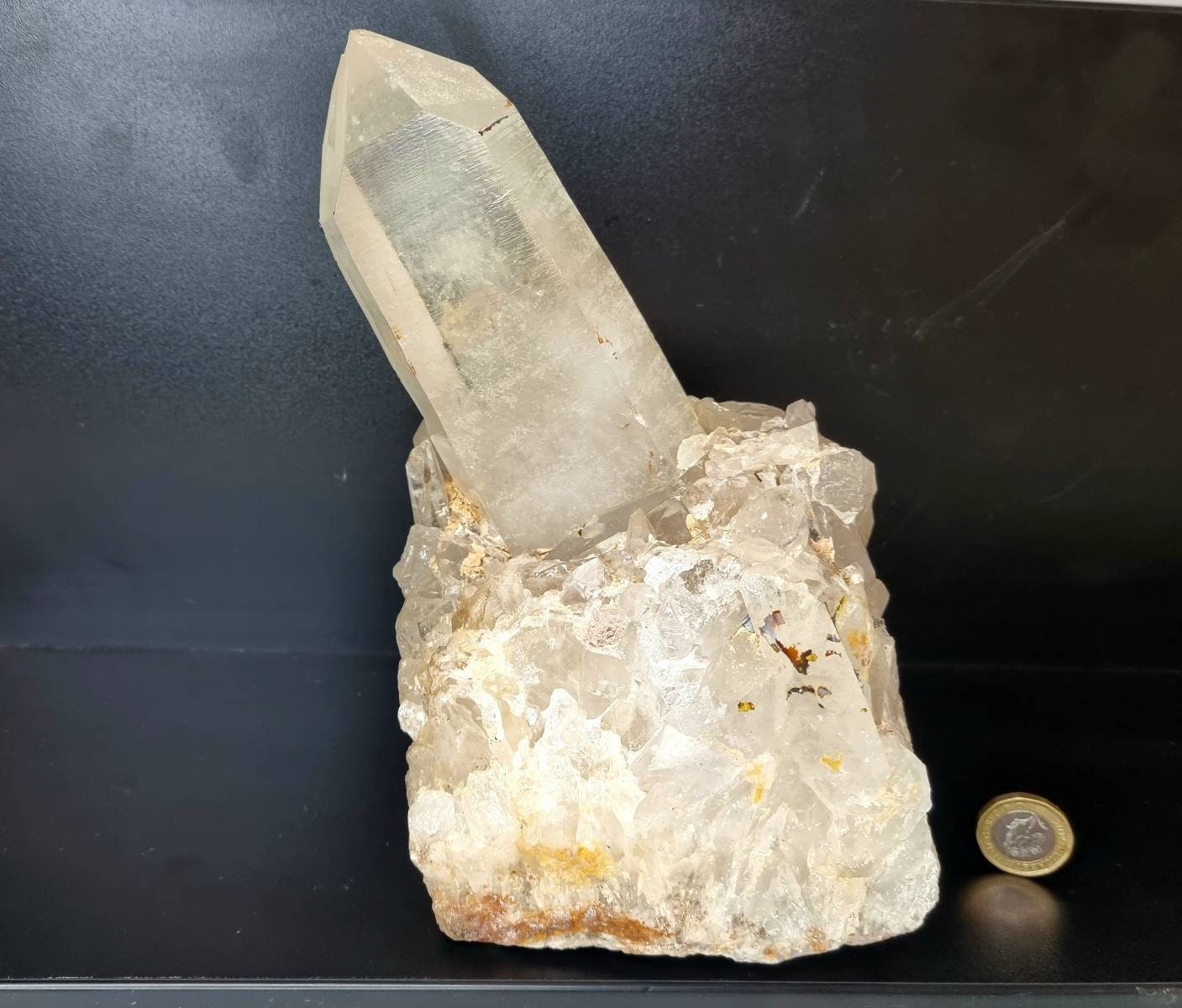 28) large Quartz Crystal point Cluster