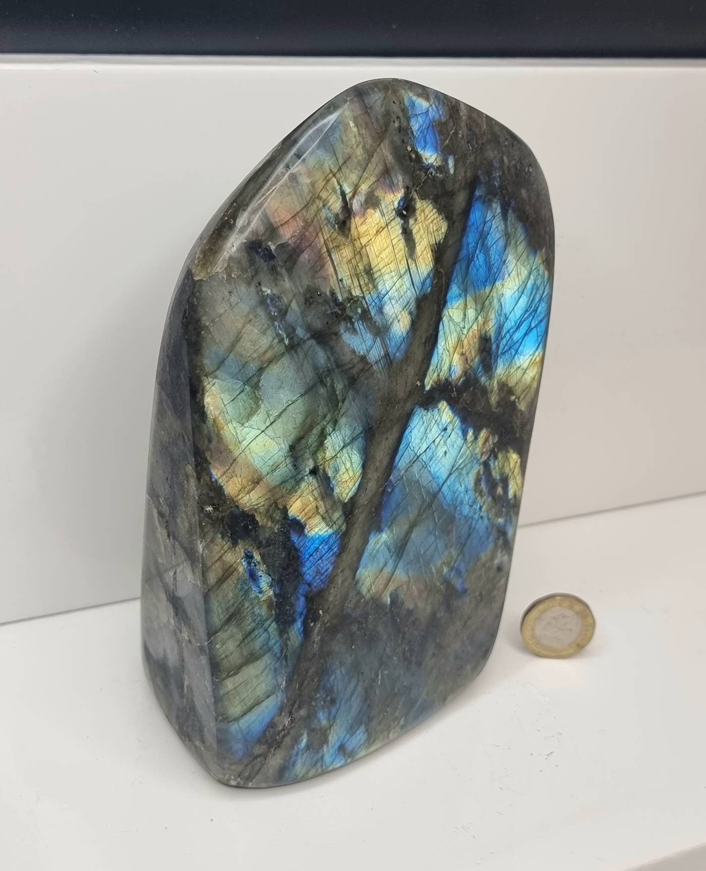 10) Large Labradorite Crystal Polished