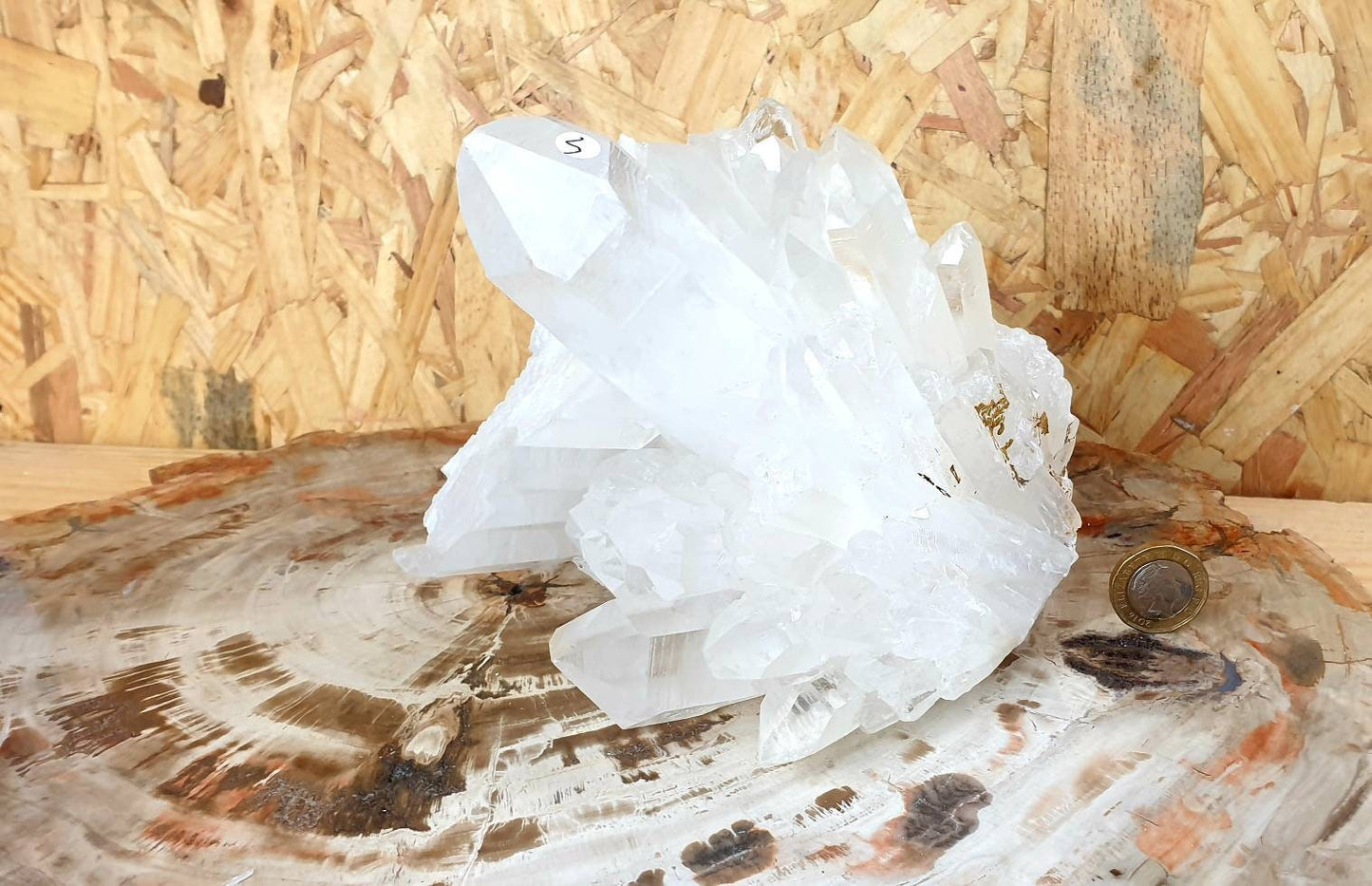 5) Clear Quartz Crystal Cluster
