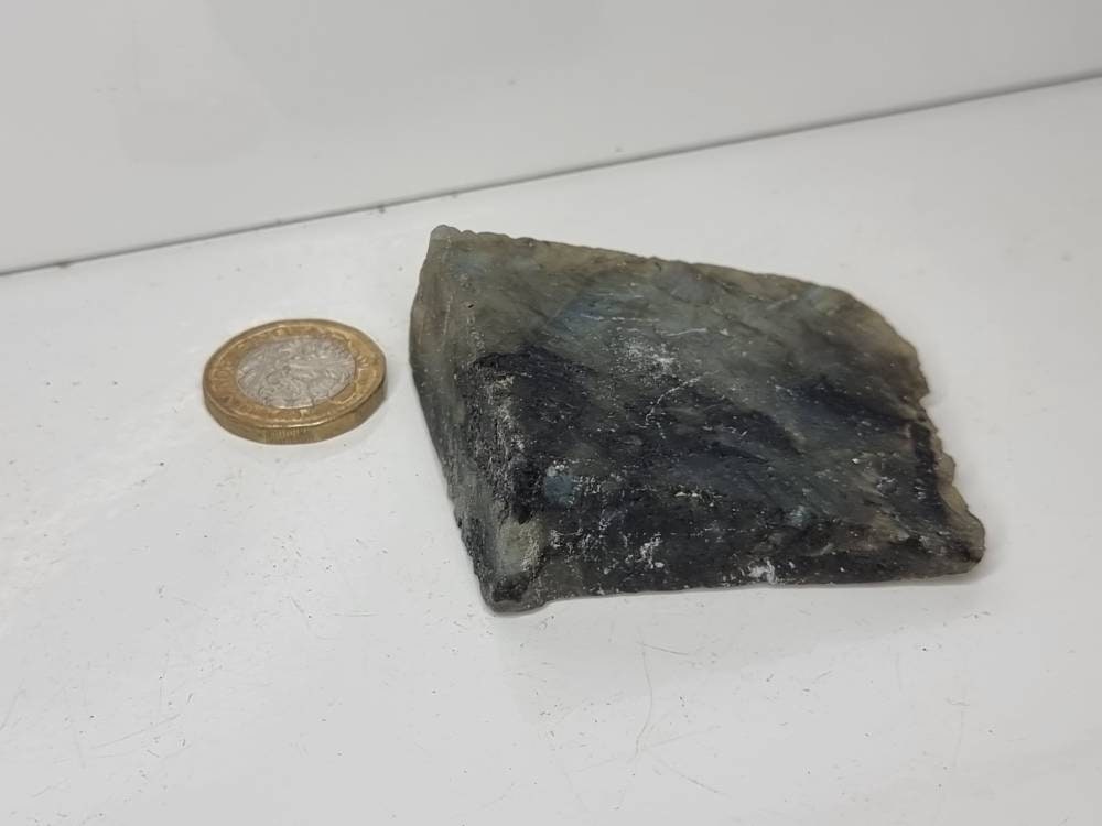 33LH) Labradorite Crystal Half Polished Slice