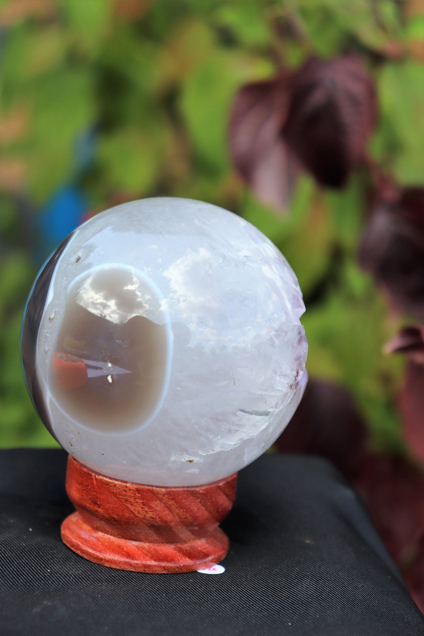 14) Amethyst Quartz Crystal Sphere On Custom Stand ~ Natural Art Home Decor