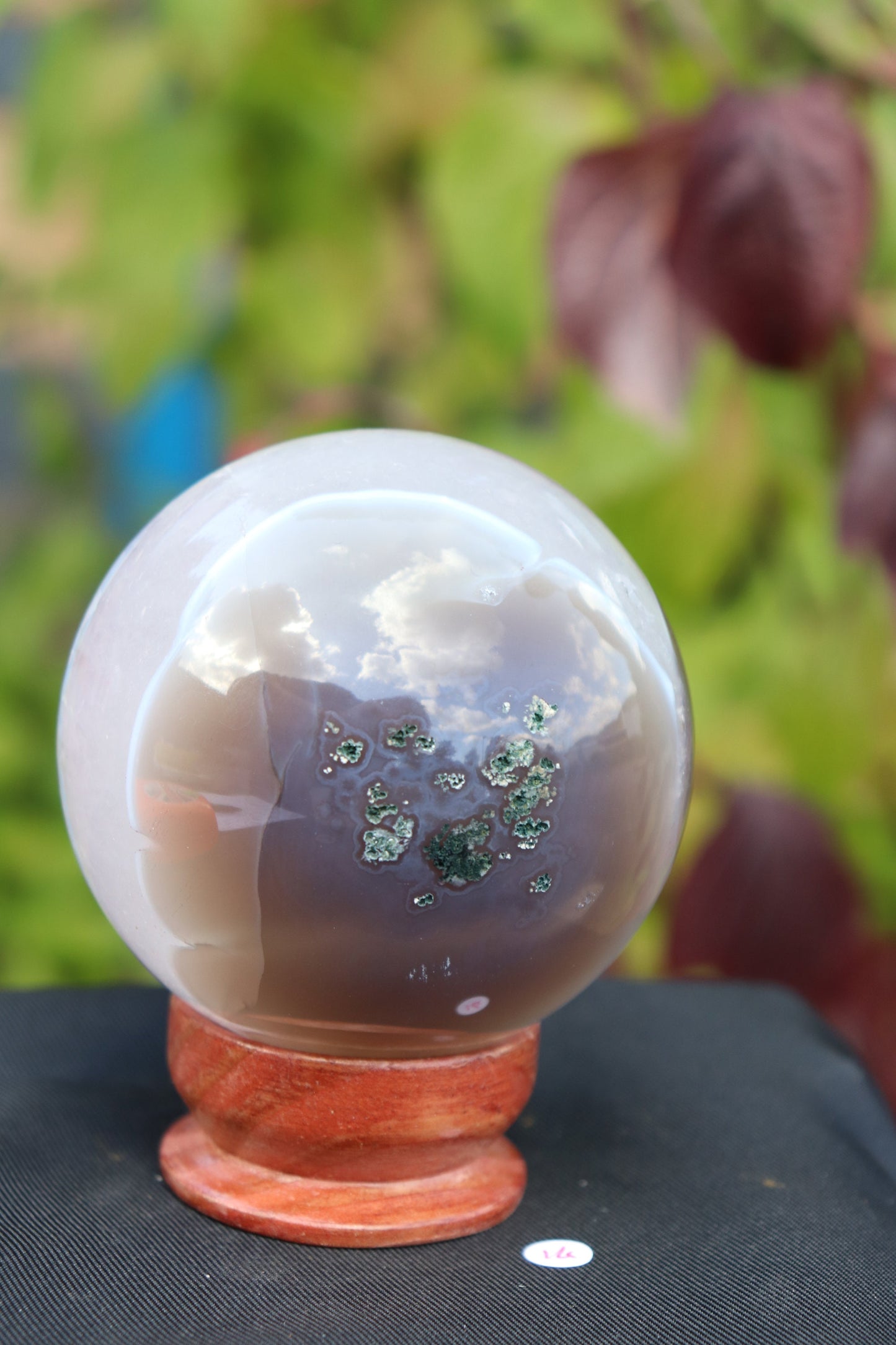 14) Amethyst Quartz Crystal Sphere On Custom Stand ~ Natural Art Home Decor