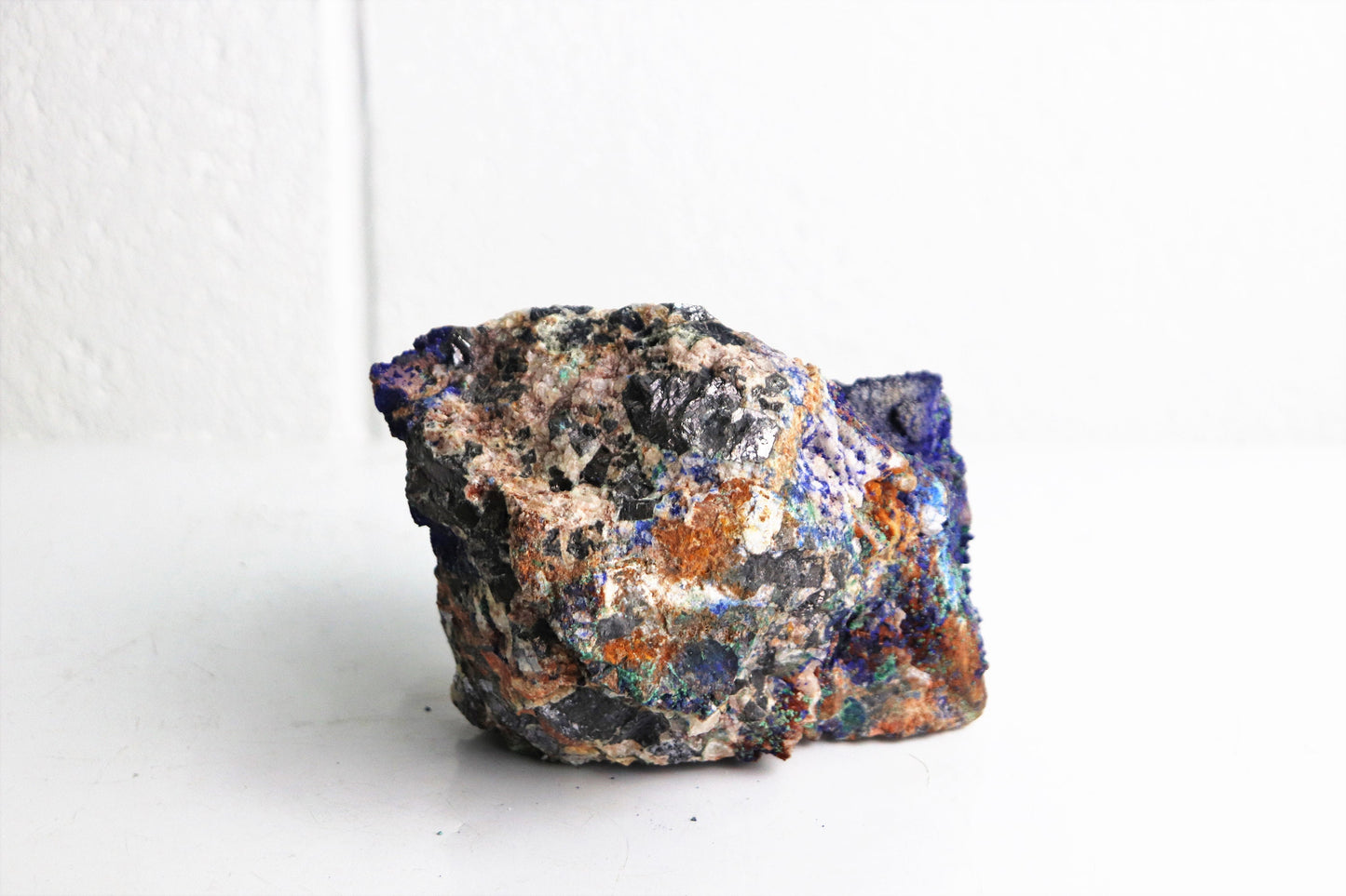 6) Azurite On Quartz Rough Crystal