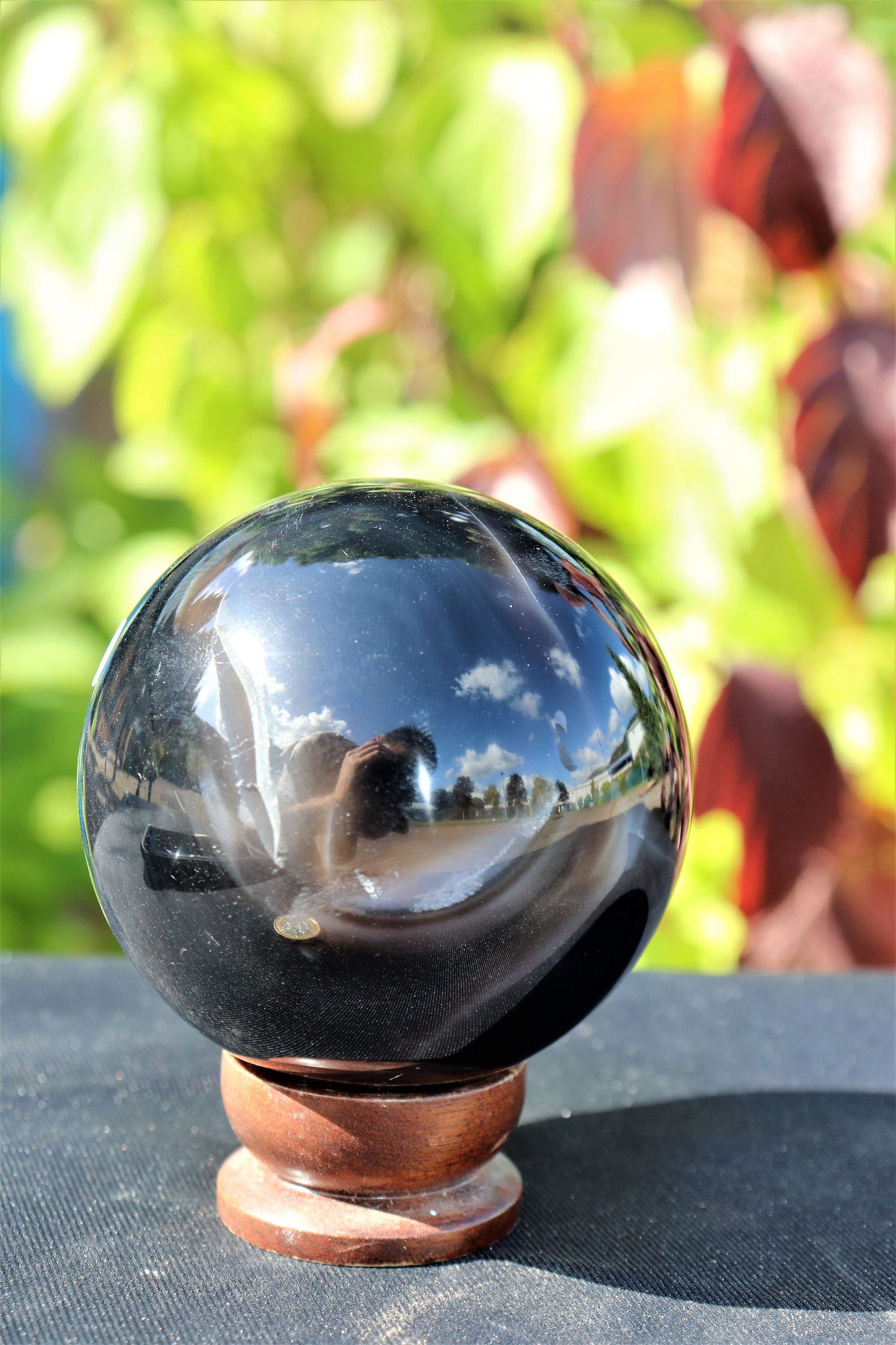 9) Black Agate Quartz Crystal Sphere Ball Brazil Geode Great Gift 2.75"