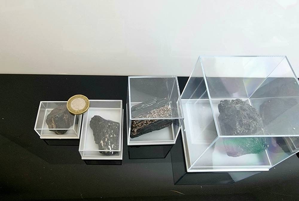 1 X Raw Black Tourmaline Chunk + Free Display Case