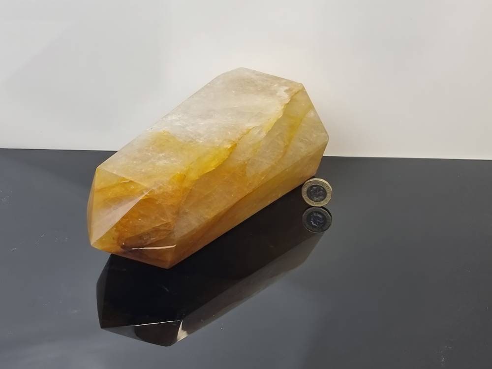 Large Golden Healer Quartz Crystal Prism