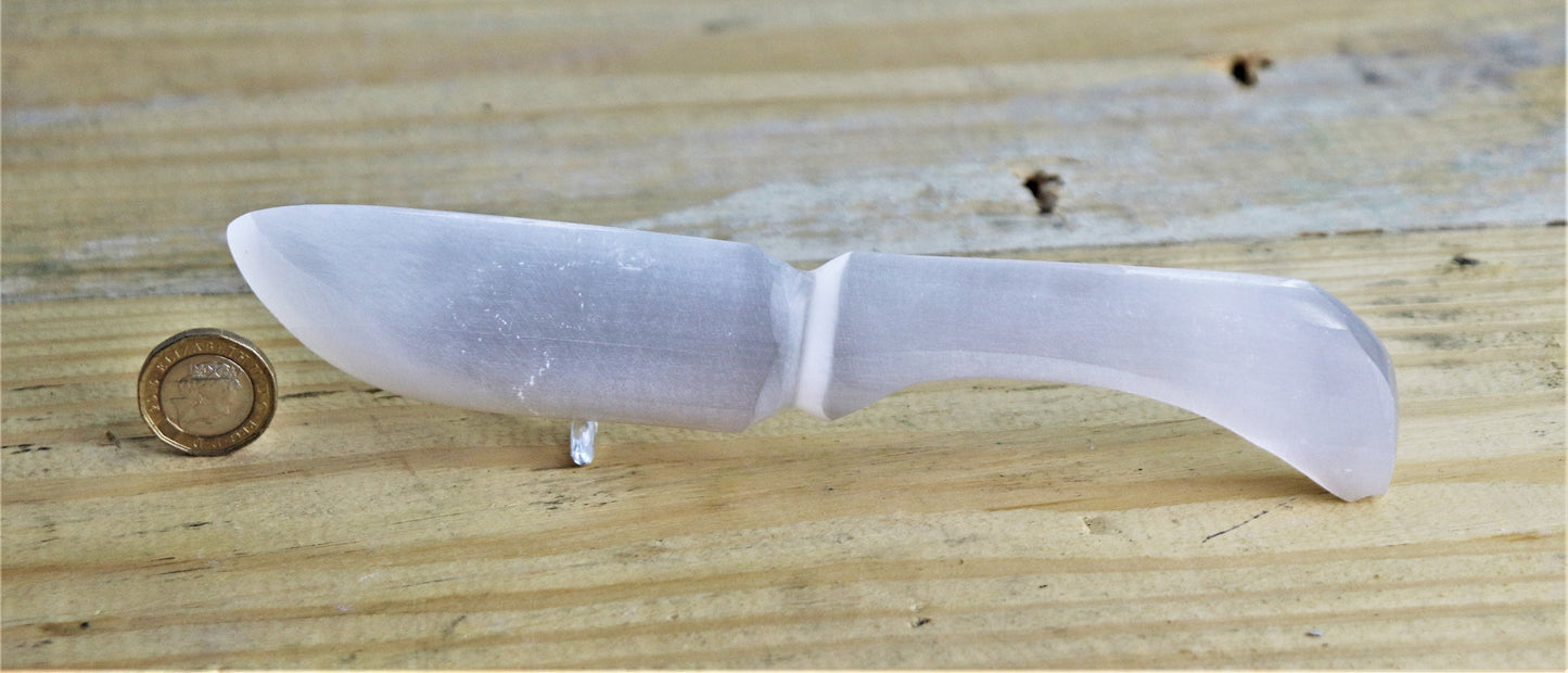 Selenite Crystal Dagger Wand Display Piece 19cm