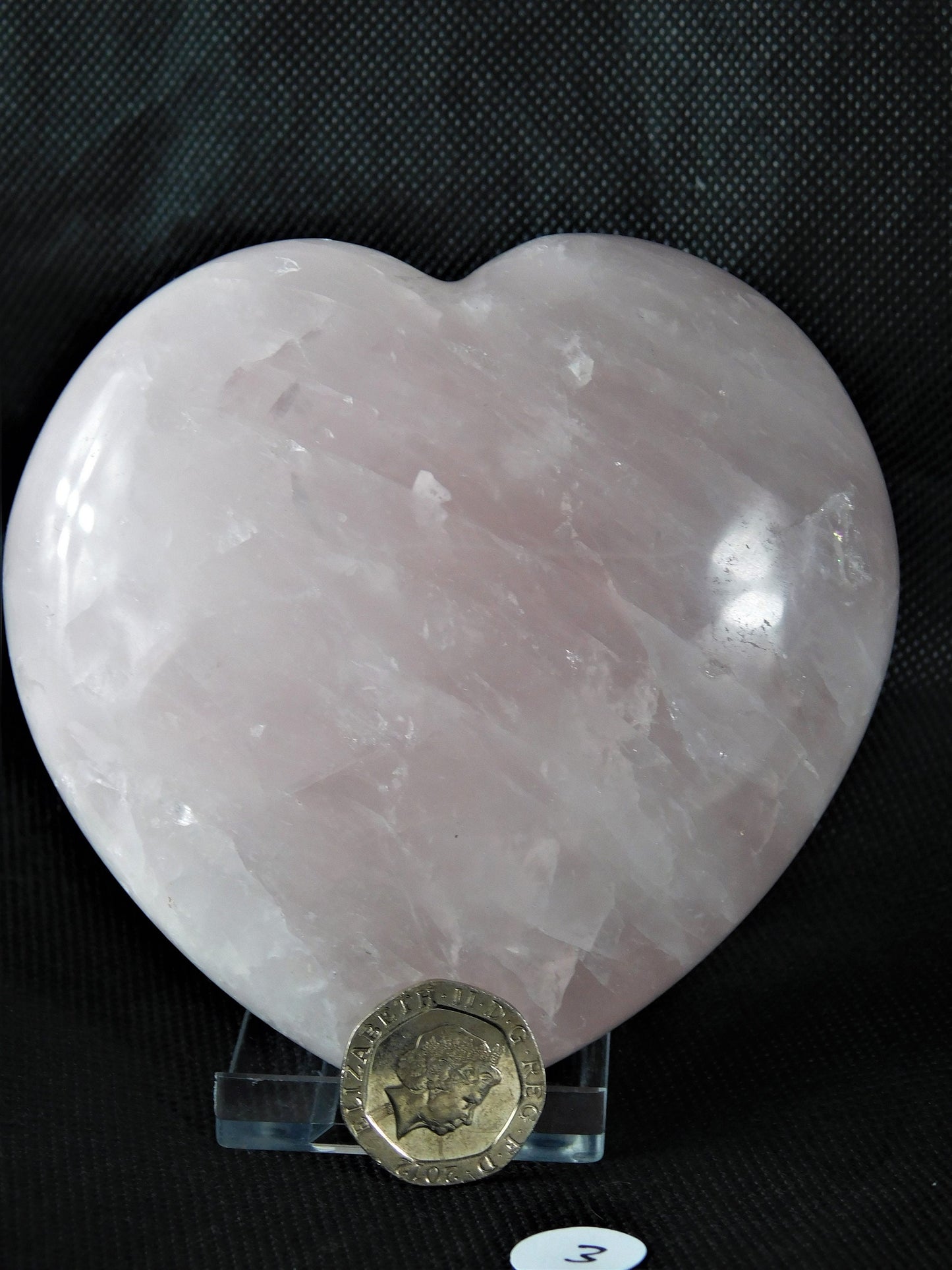 3) Large Rose Quartz Heart - Great Gift - Madagascar