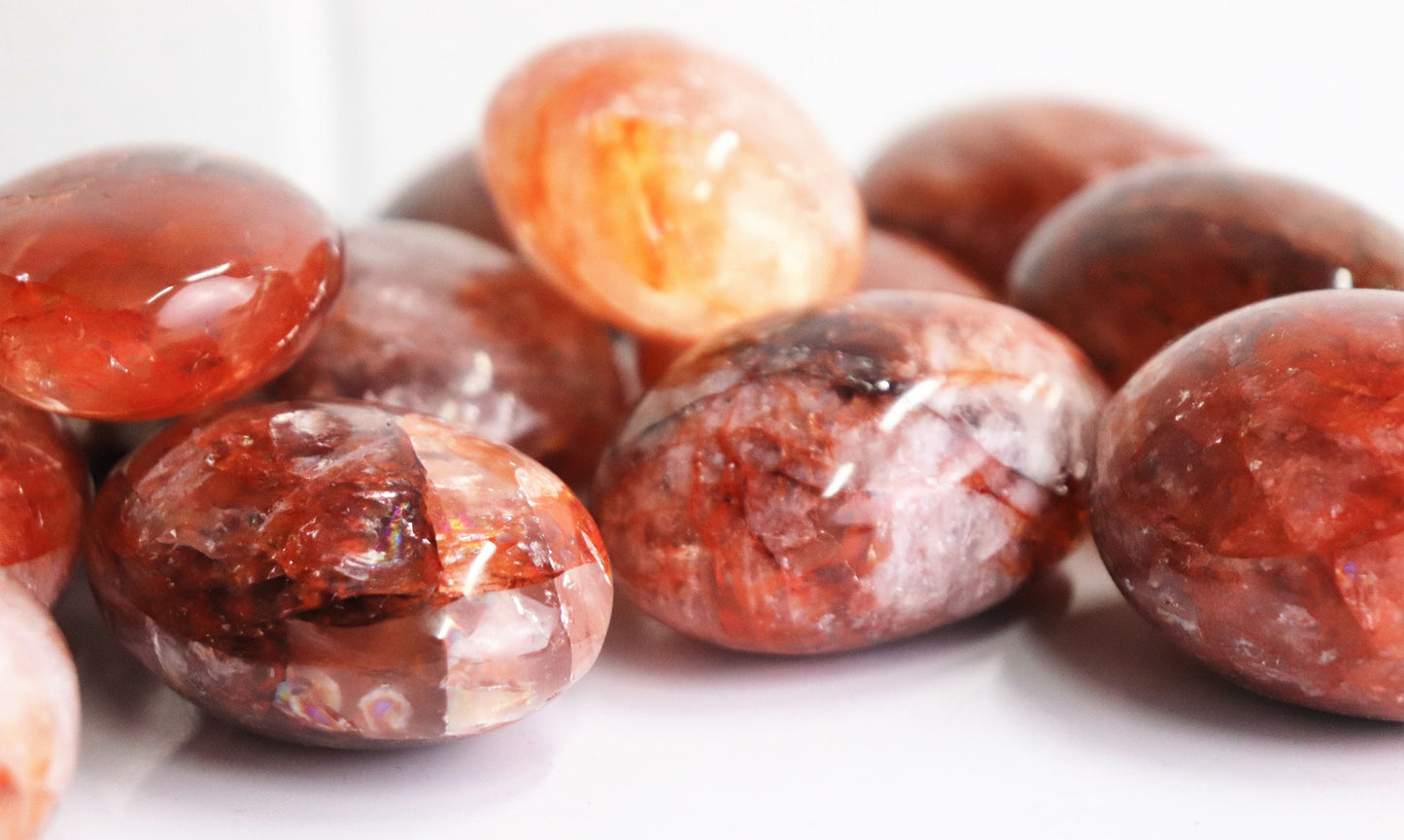 Red Hematoid Quartz Crystal Palmstone Fire Quartz - Gallet Madagascar