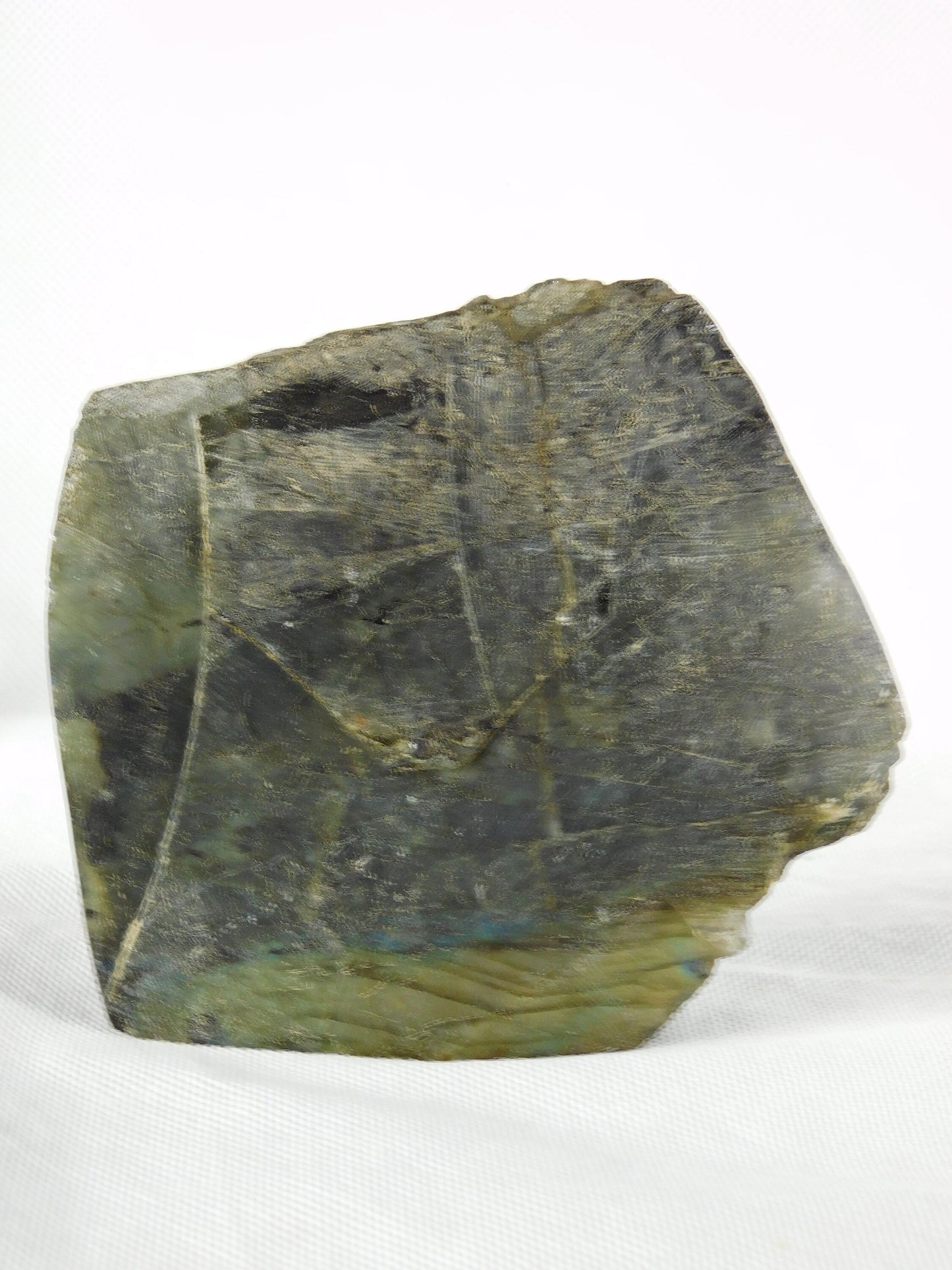 5) Large Labradorite Crystal Mineral Madagascar Great Gift Freestanding - Half Polished + Raw