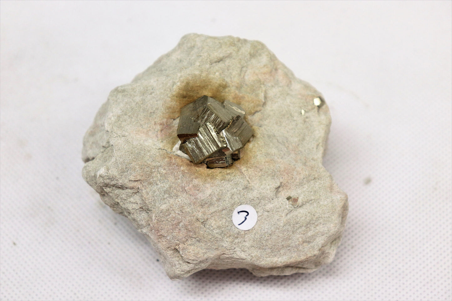 3PY10) Pyrite cube Specimen In Original Matrix From Spain