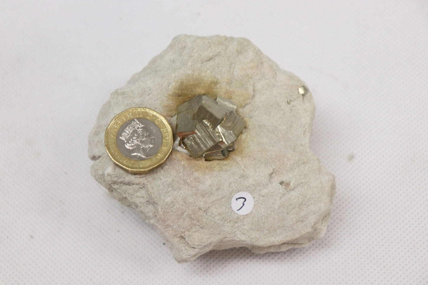 3PY10) Pyrite cube Specimen In Original Matrix From Spain