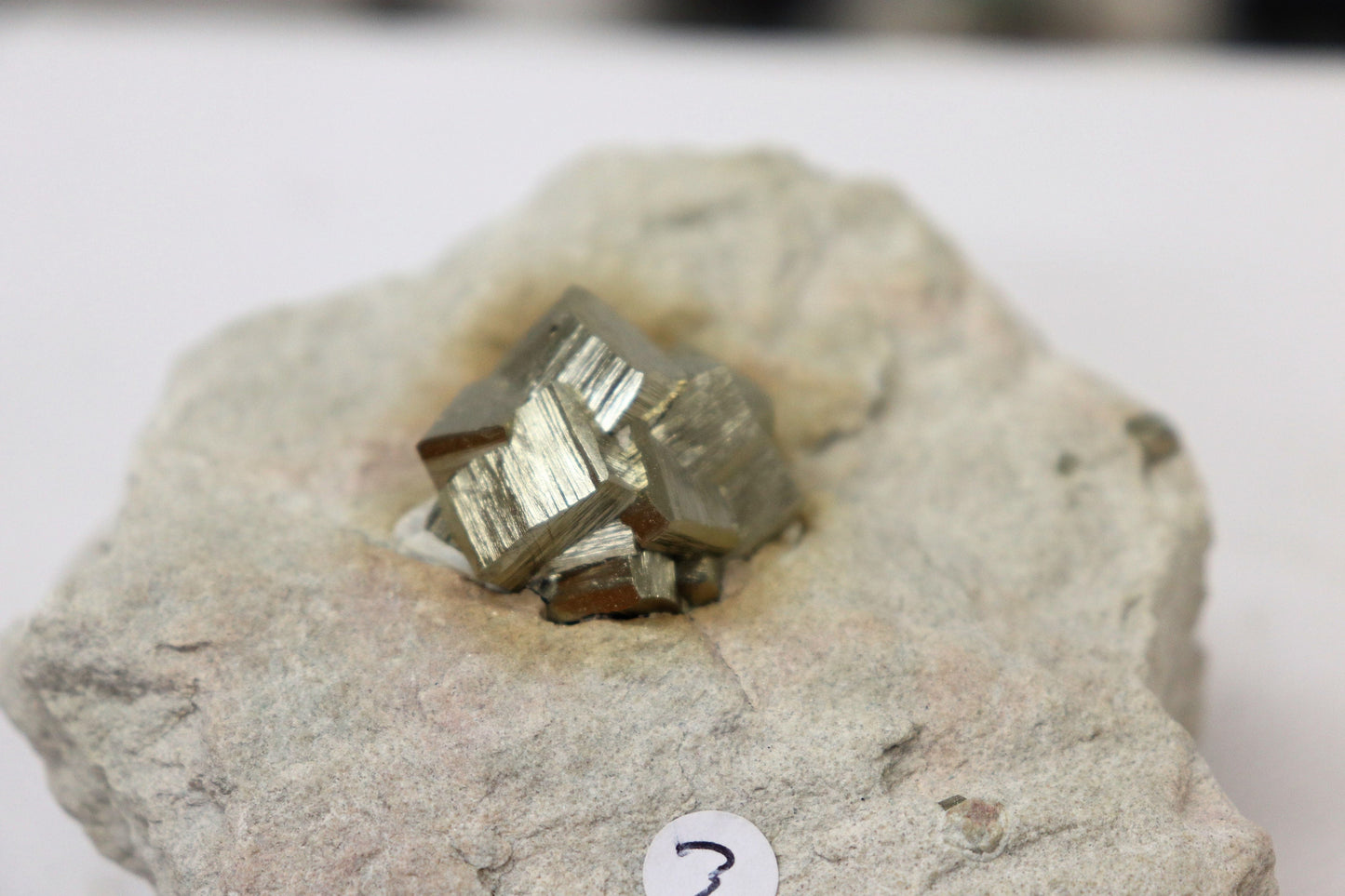 3PY10) Pyrite cube Specimen In Original Matrix From Spain