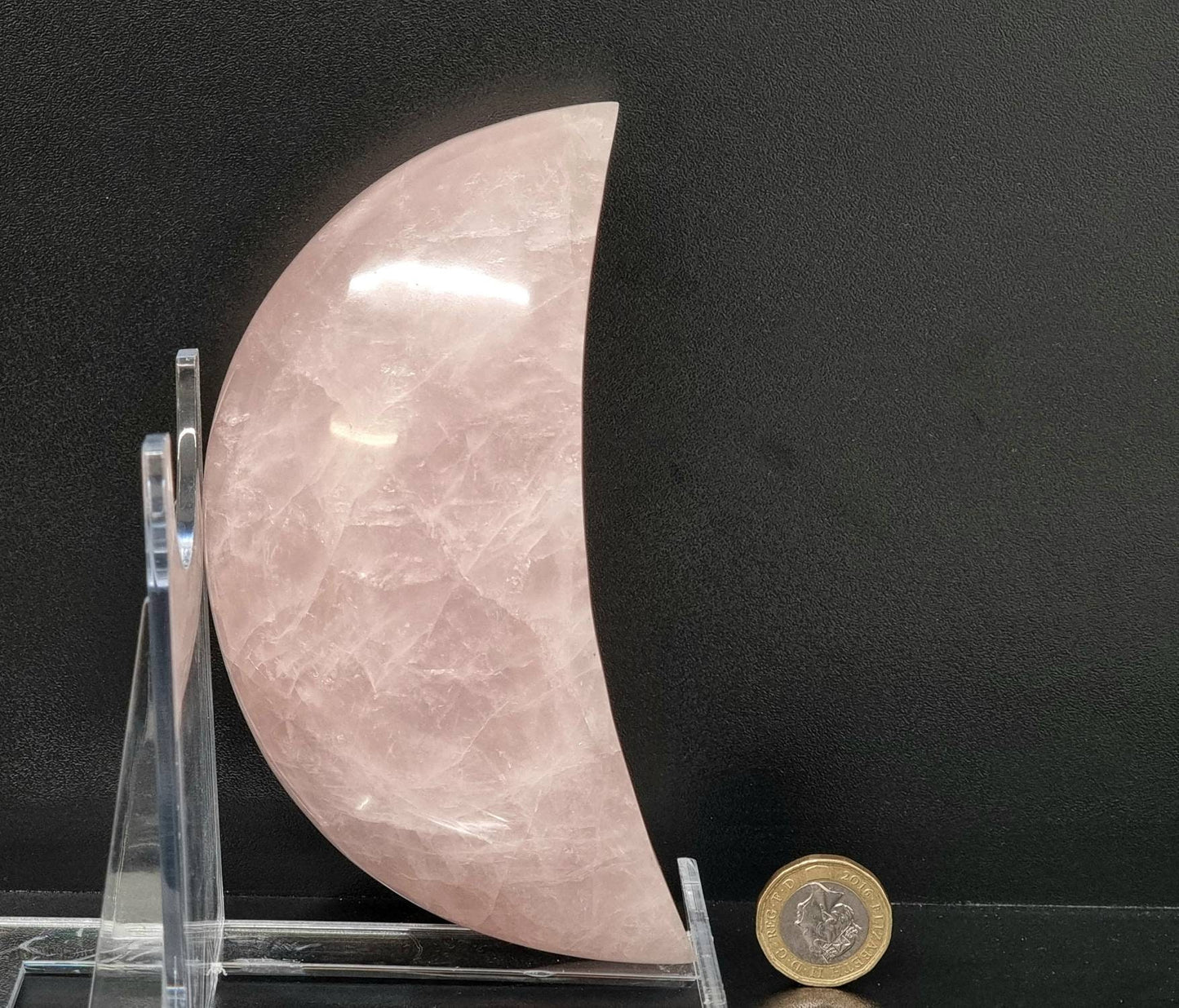 7) Large Rose Quartz Crystal Moon