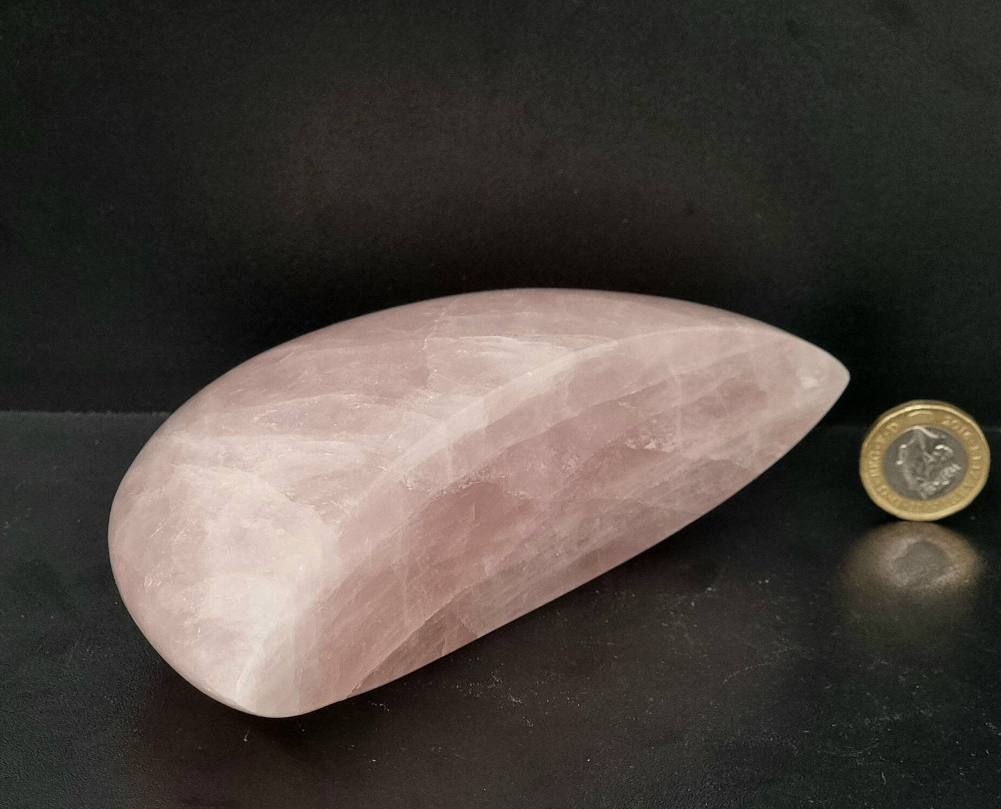 7) Large Rose Quartz Crystal Moon