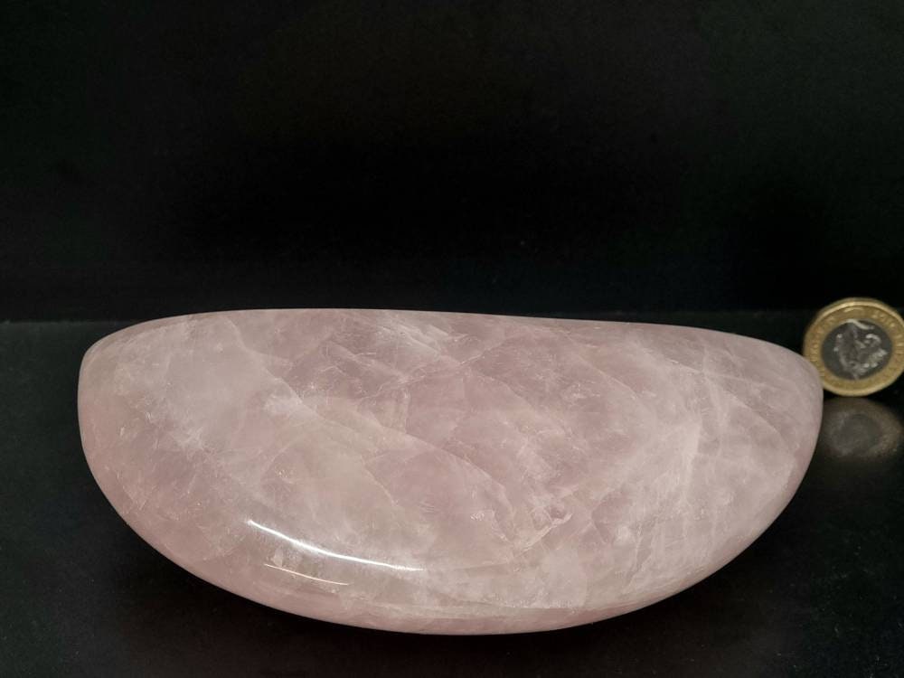 7) Large Rose Quartz Crystal Moon