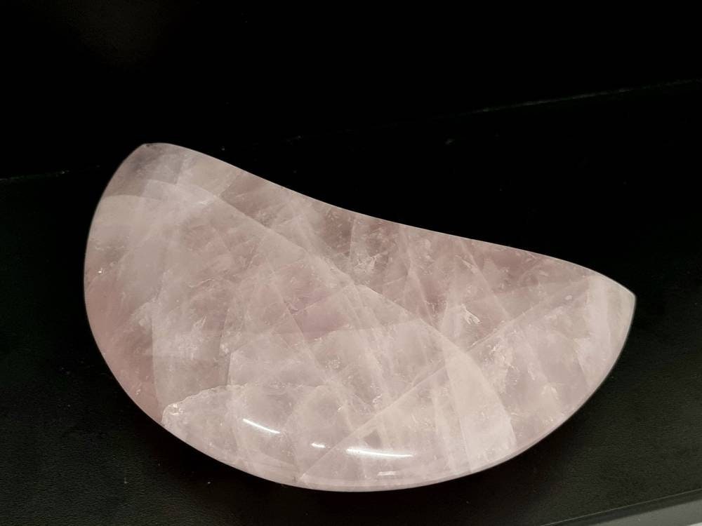 5) Large Rose Quartz Crystal Moon