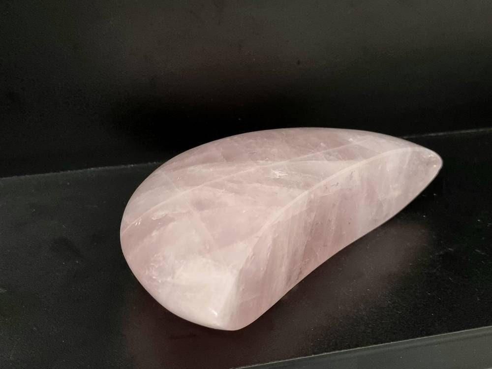 5) Large Rose Quartz Crystal Moon