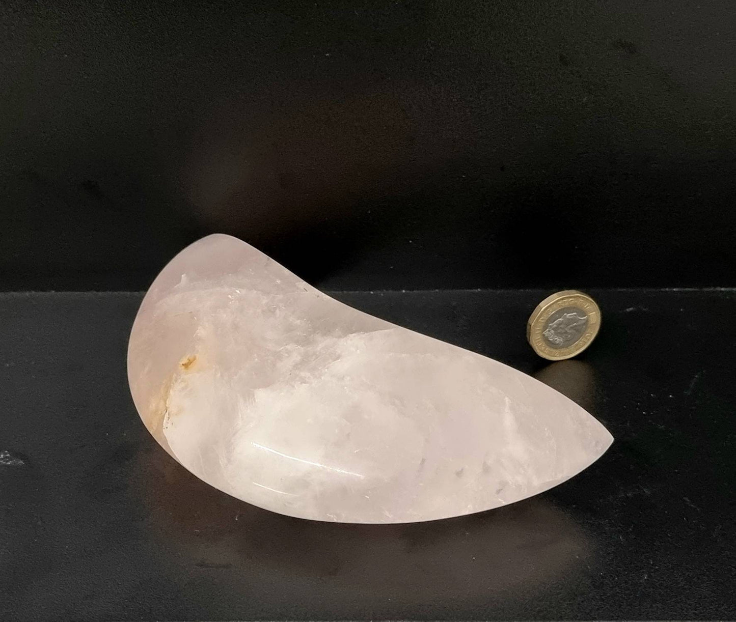 4) Large Rose Quartz Crystal Moon