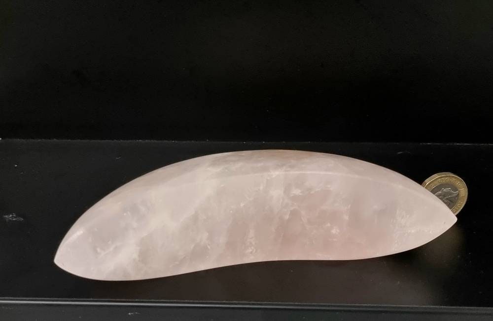 4) Large Rose Quartz Crystal Moon
