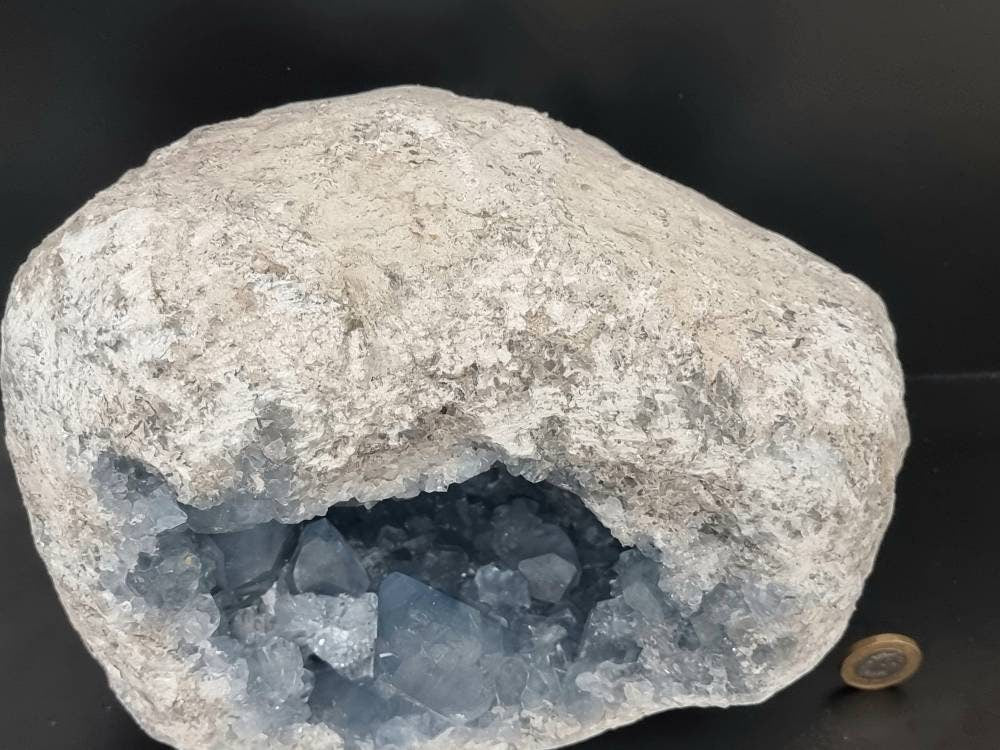 77) Extra Large Celestite Luxury Statement Crystal Geode