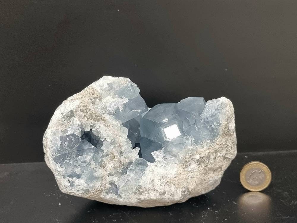 24) Large Celestite Crystal Geode