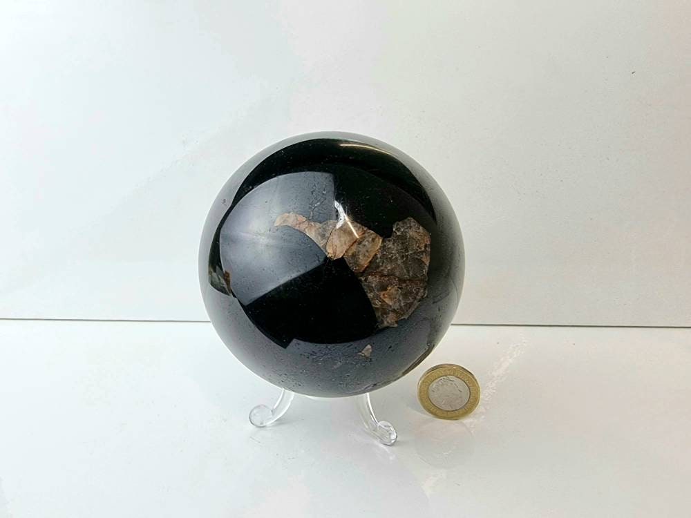 6) Black Tourmaline Crystal Sphere