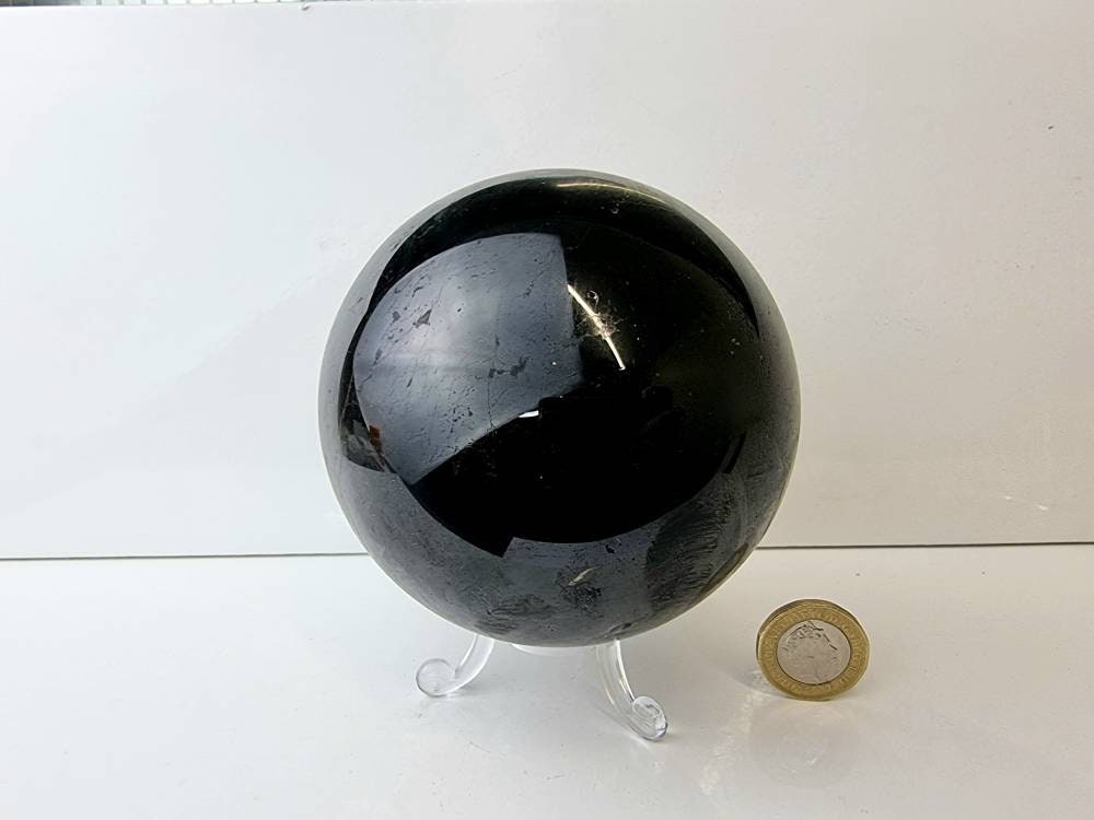 1) Black Tourmaline Crystal Sphere