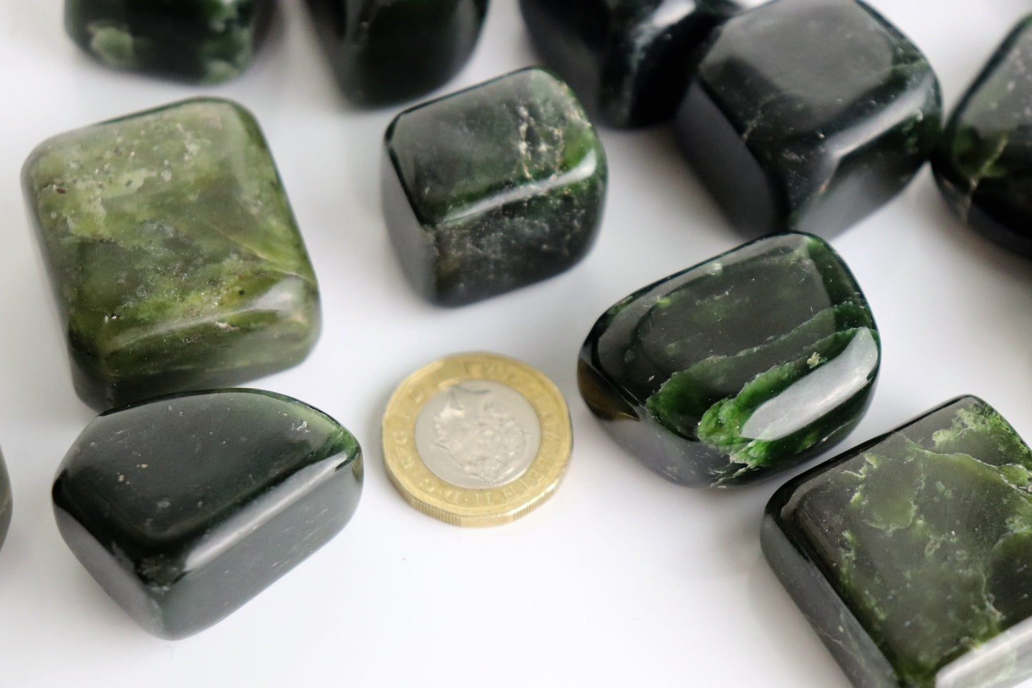 Nephrite Jade Crystal Tumblestone x1