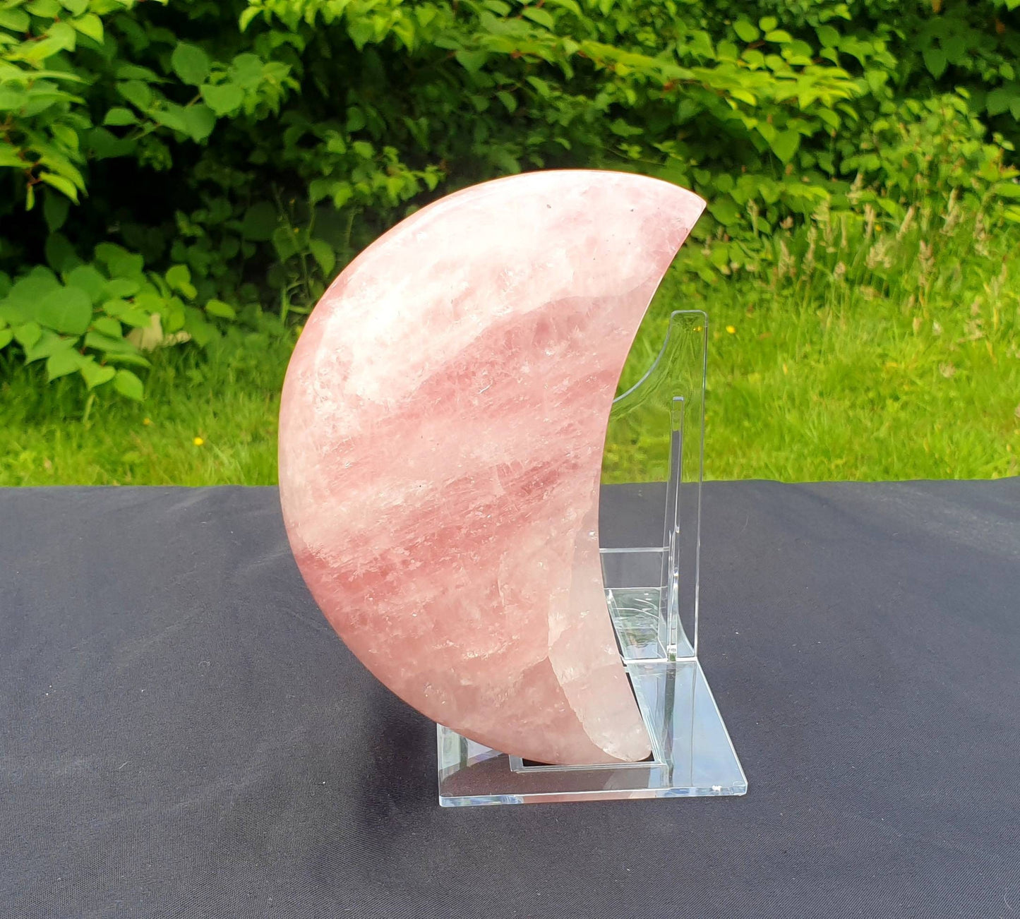 Large Rose Quartz Crystal Moon