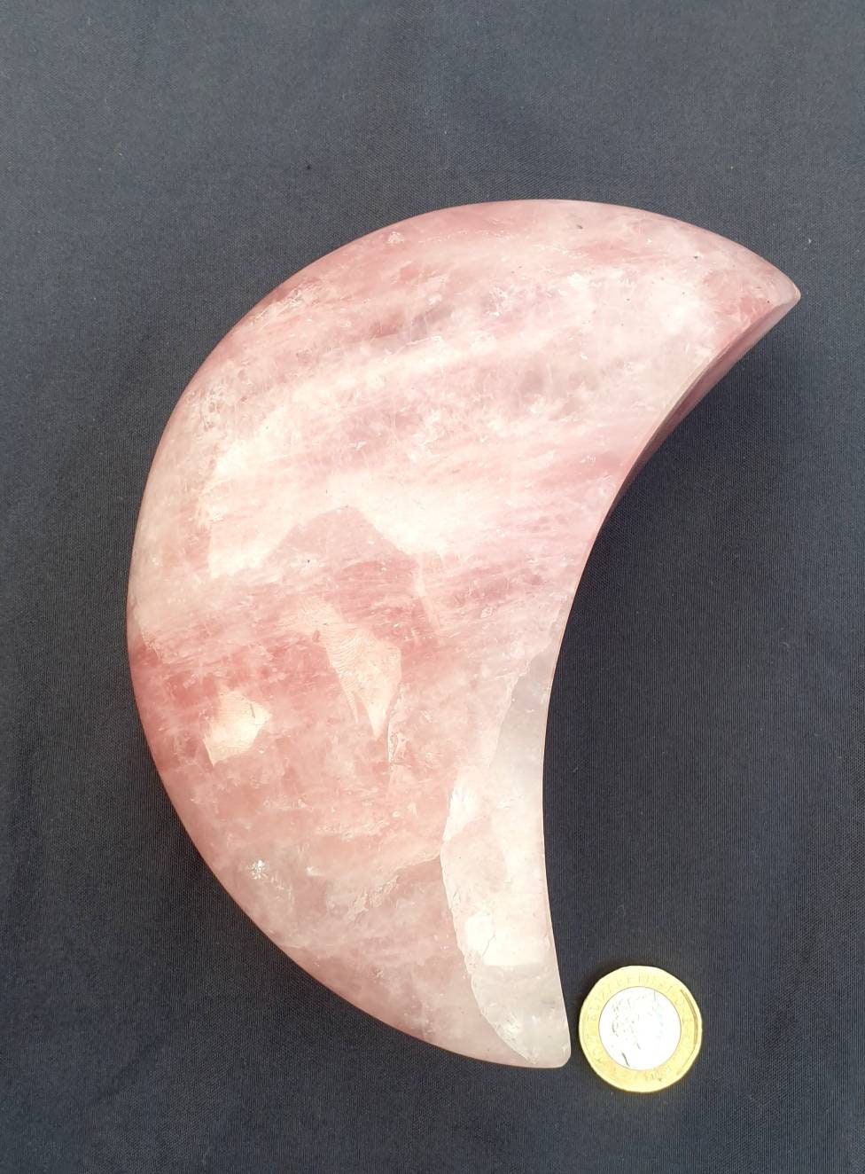 Large Rose Quartz Crystal Moon