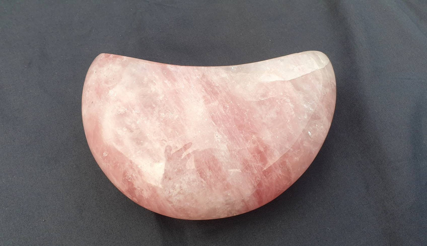 Large Rose Quartz Crystal Moon