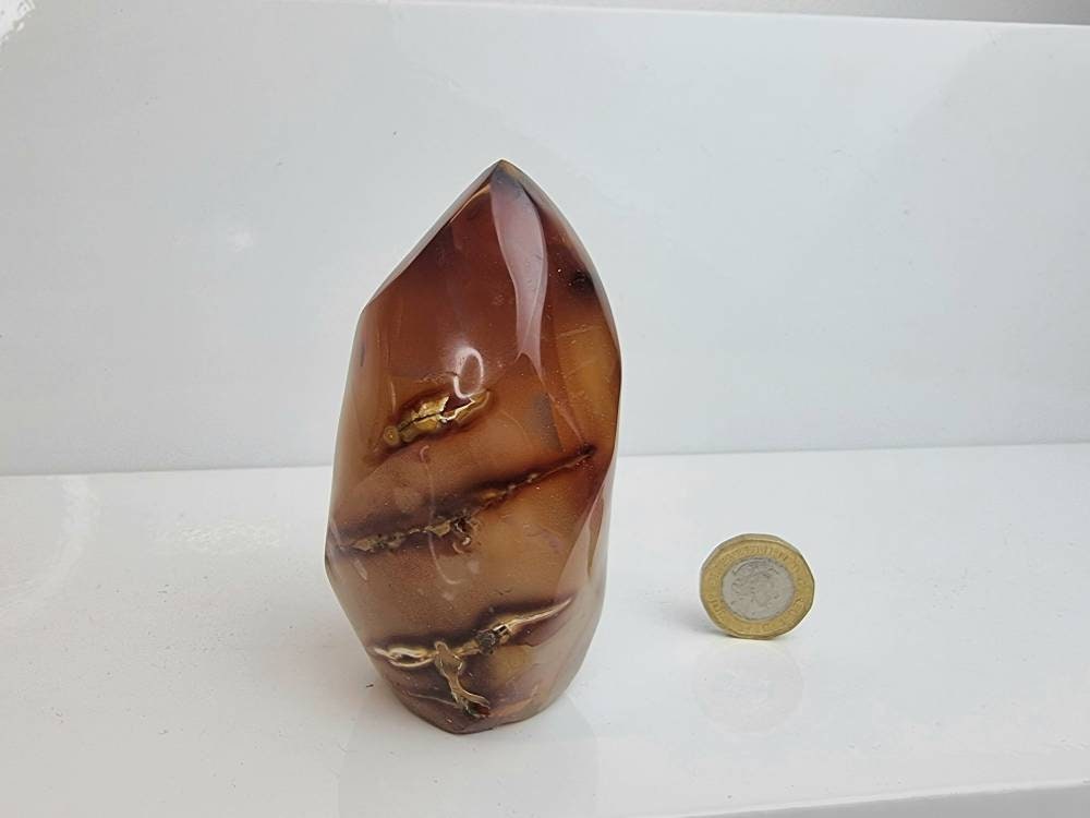 10) Carnelian Crystal Flame Carving