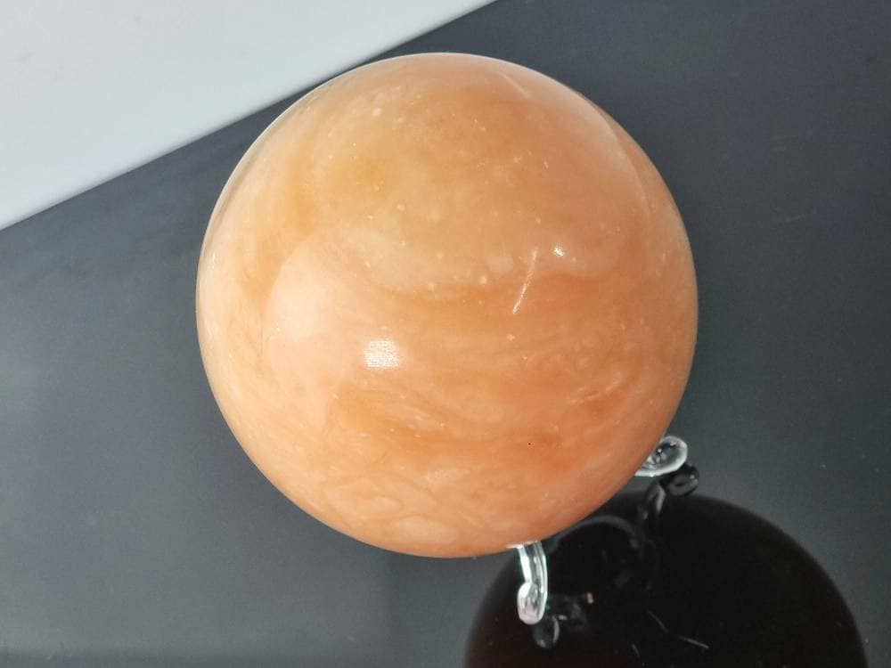 Large Peach Calcite Crystal Sphere