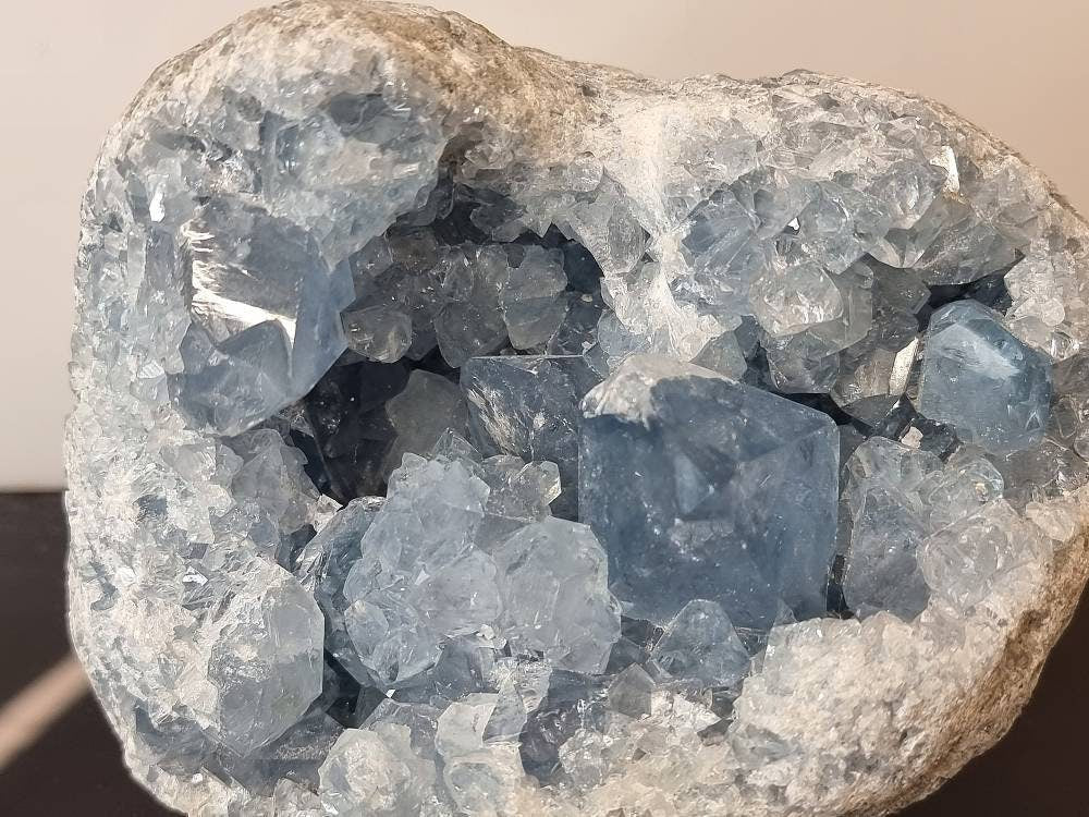 37) Large Celestite Crystal Geode