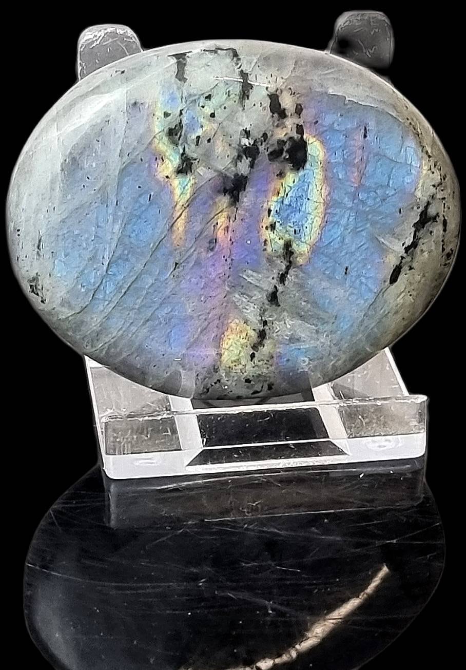 3) Purple Labradorite Crystal Palmstone