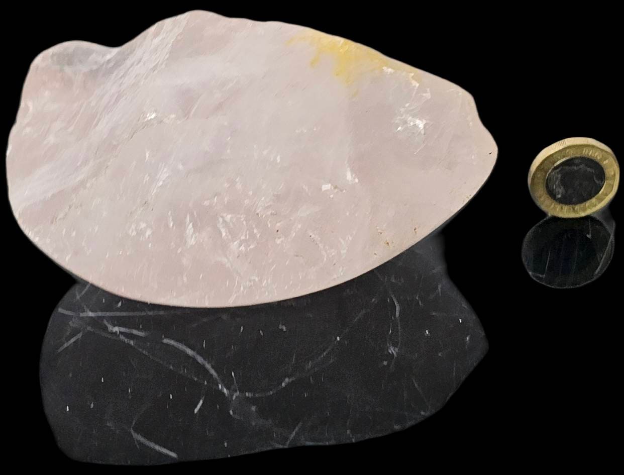 20) Rose Quartz Crystal Half Polished
