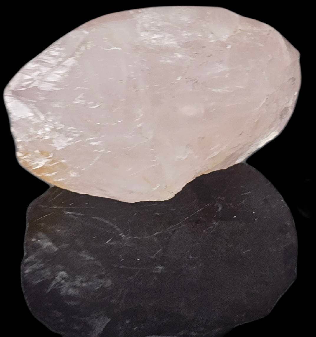 19) Rose Quartz Crystal Half Polished