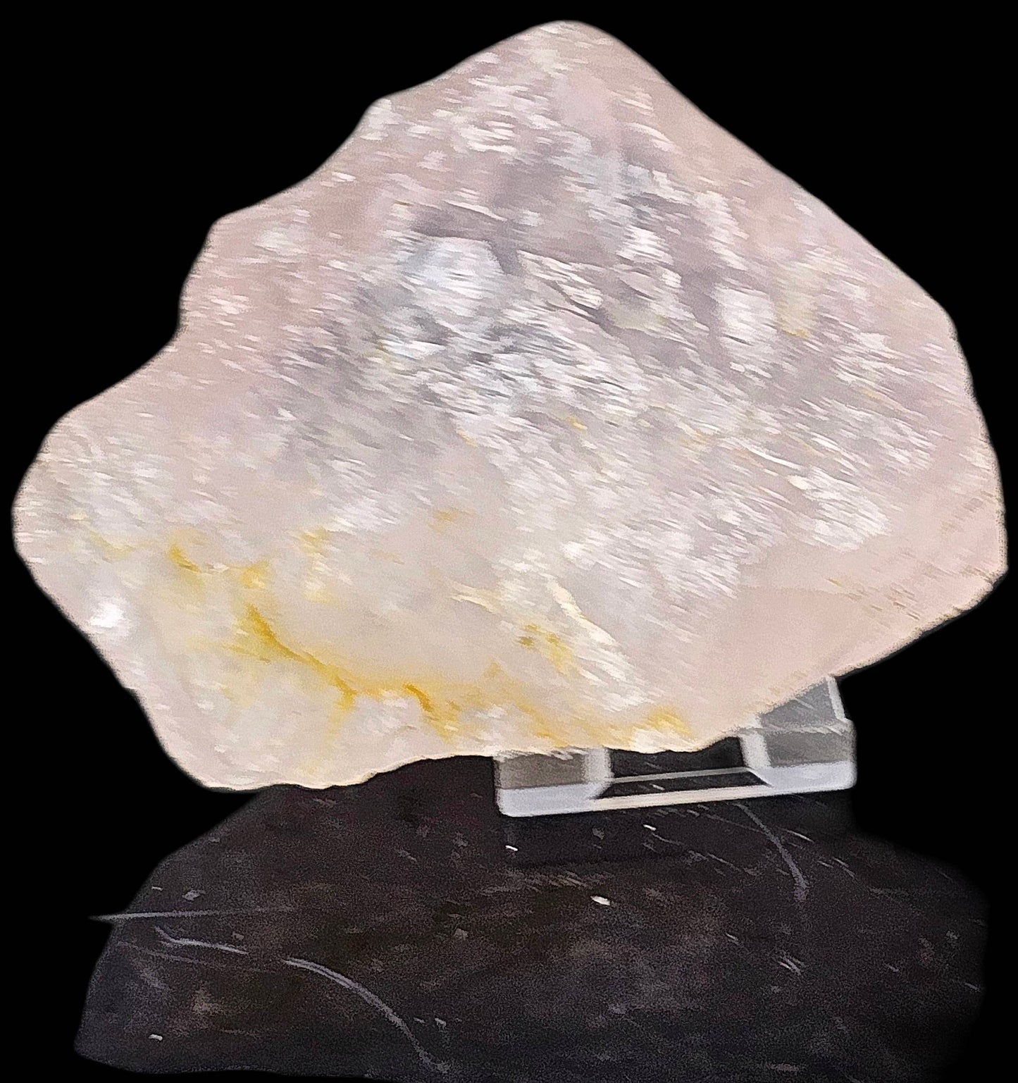 10) Rose Quartz Crystal Half Polished